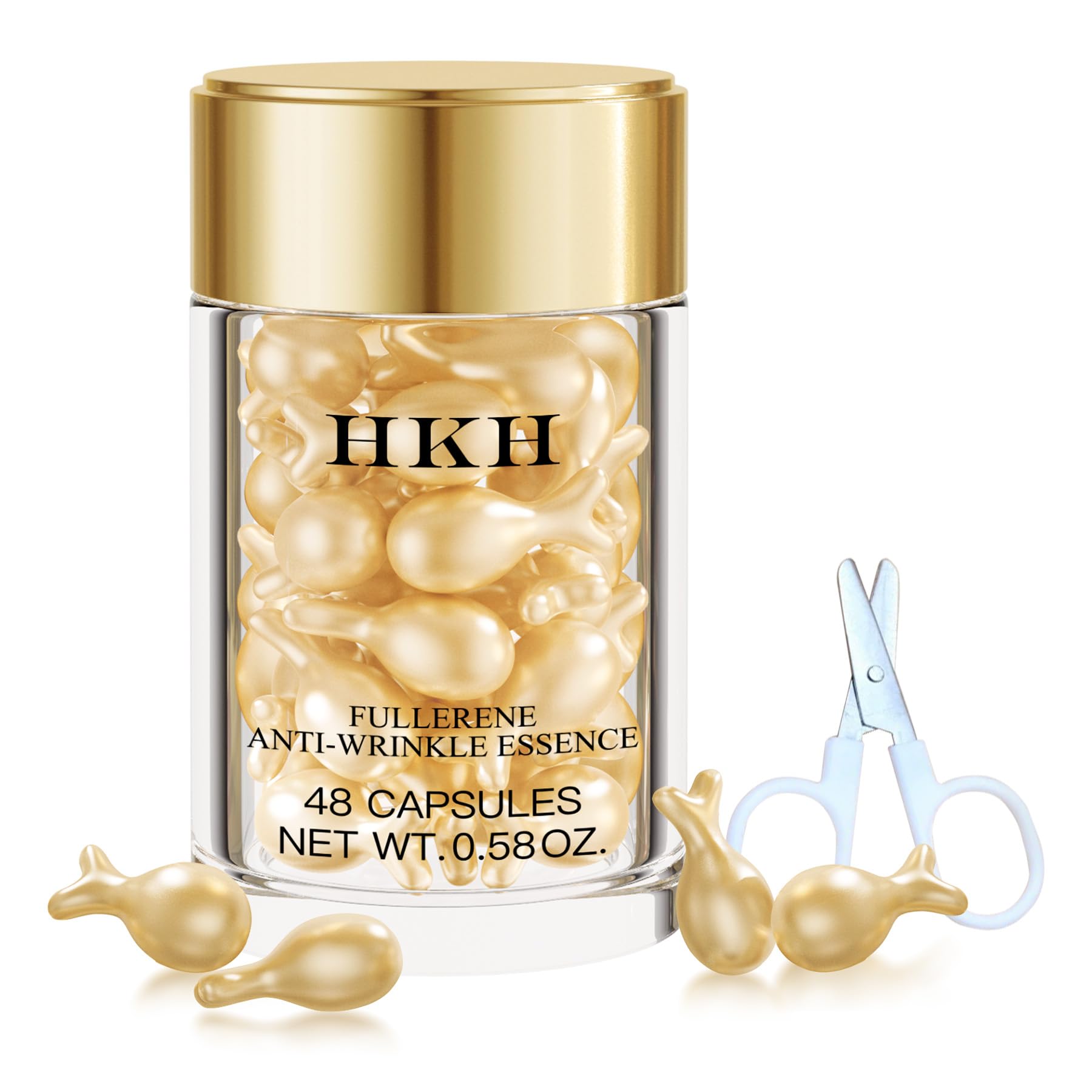 Vitamin C Anti-Aging Face Serum Capsules - Brightening & Hydrating Anti-Wrinkle Treatment for Women | Firming & Smoothing Skincare | Travel-Friendly 48-Pack with Scissors | Perfect for Daily Routine & On-the-Go Use