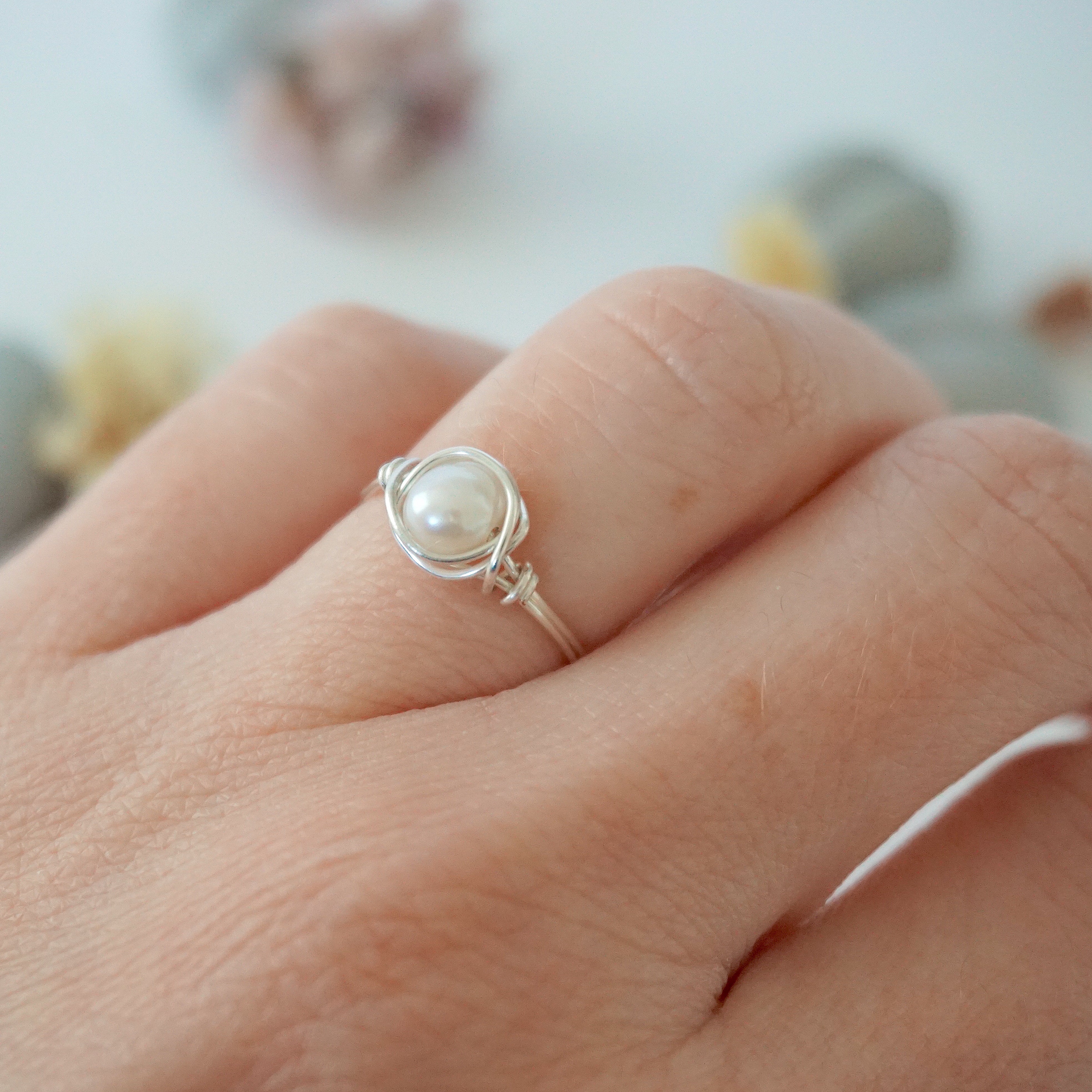 Elegant Classic Pearl Ring in Sterling Silver for Women - Perfect for Weddings, Anniversaries & Special Occasions
