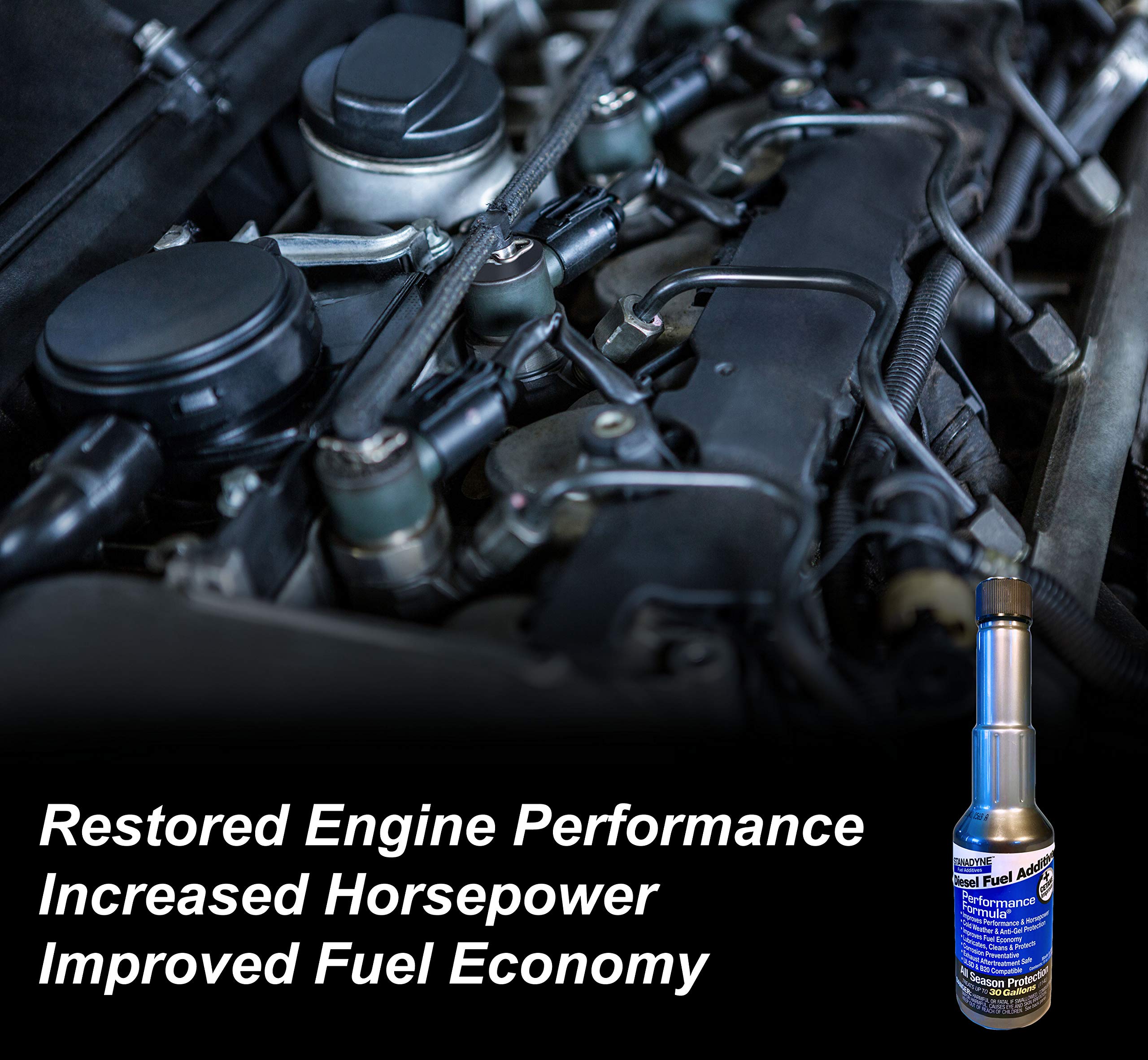 Stanadyne 38564 Performance Formula Diesel Fuel Additive - 8 oz (4 Bottles) | Improves Fuel Efficiency & Engine Performance for Trucks, Heavy Equipment & Diesel Vehicles