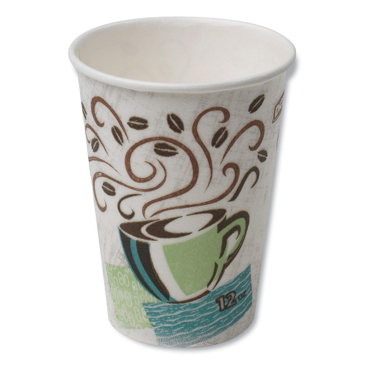 Dixie 5342CDPK 12oz Hot Paper Cups with Coffee Dreams Design - 50 Pack for Coffee, Tea, Hot Chocolate - Perfect for Office, Home, and Cafes