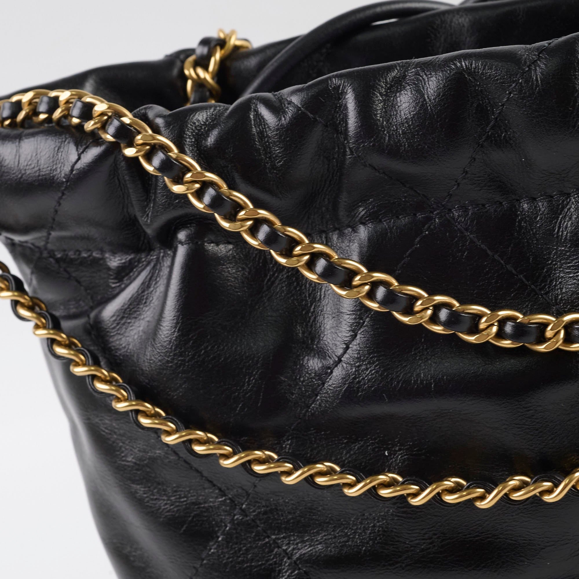 Chanel Mini 22 Black Leather Crossbody Bag with Microchip - Luxury Designer Handbag for Women, Perfect for Date Night & Evening Events