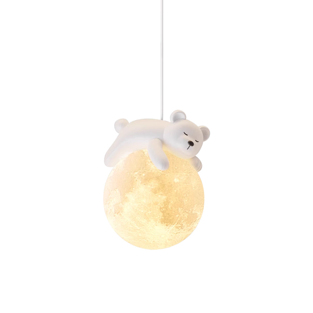 Stylish Cream Animal Pendant Lamp - Modern Nursery Decor, Kids Room Lighting & Boho Home Accent