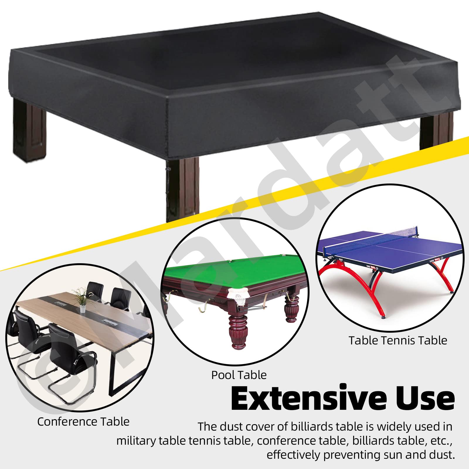 Premium Mardatt 7 FT Billiard Table Cover - Heavy Duty Waterproof Oxford Pool Table Cover, Fitted Protection for Air Hockey & Game Room Storage