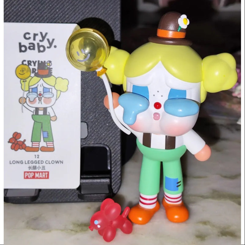 Crybaby Crying Parade Series Long Legged Clown - Vintage Horror Collectible Figure for Halloween Decor & Scary Movie Nights