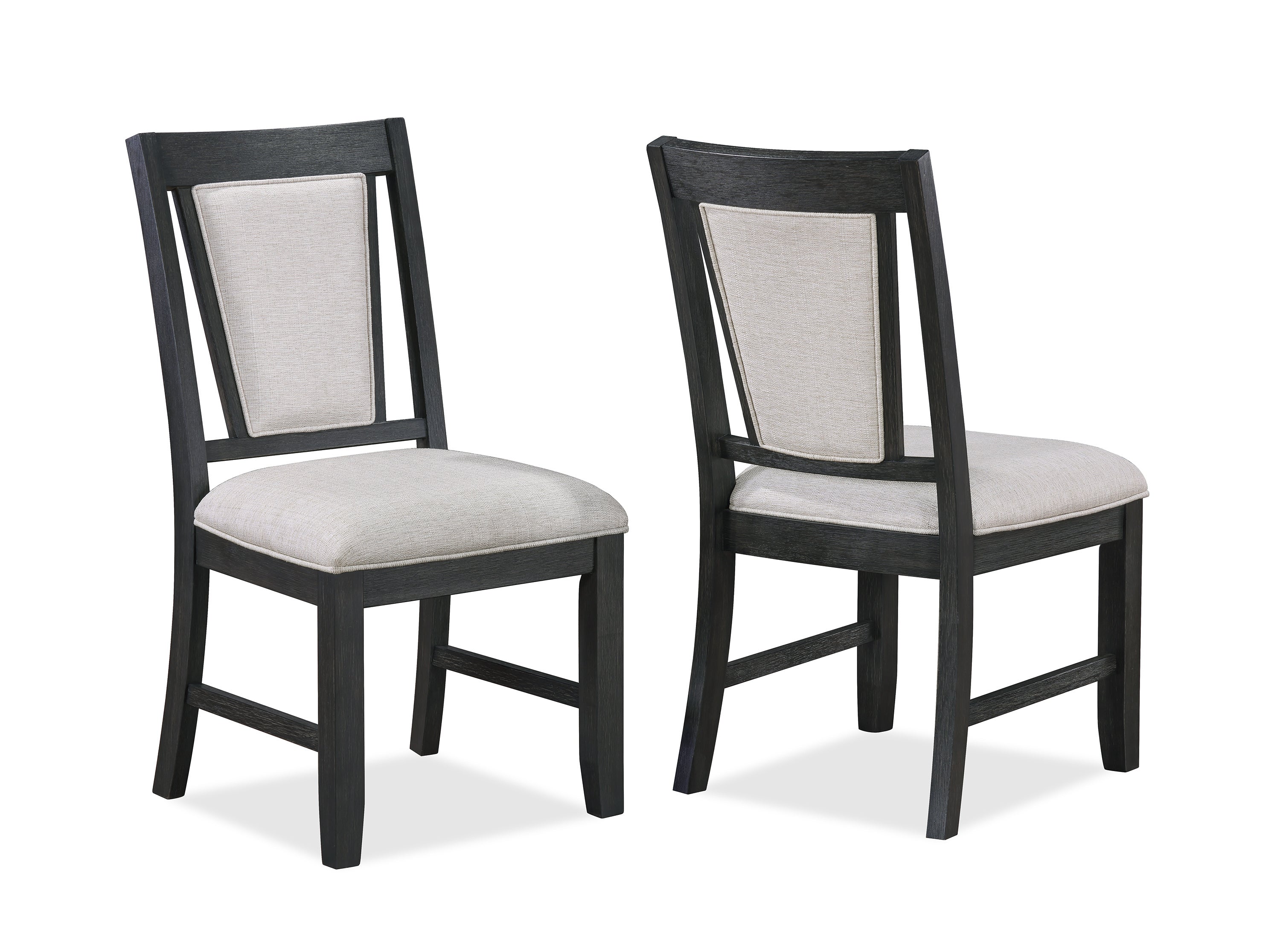 2-Piece Modern Upholstered Dining Chairs with Padded Seat & Back - Gray Wooden Side Chairs for Dining Room, Kitchen, Breakfast Nook & Home Decor
