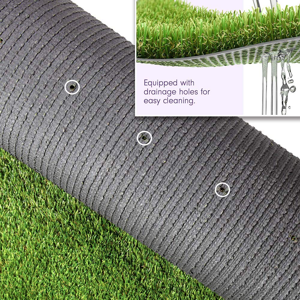 Premium 1.38 Inch 4-Tone Artificial Grass Turf - Indoor/Outdoor Synthetic Lawn for Pets, Balcony & Garden - Realistic Fake Grass Rug (3.3FT x 5FT) - Perfect for Patio, Landscaping & Play Areas