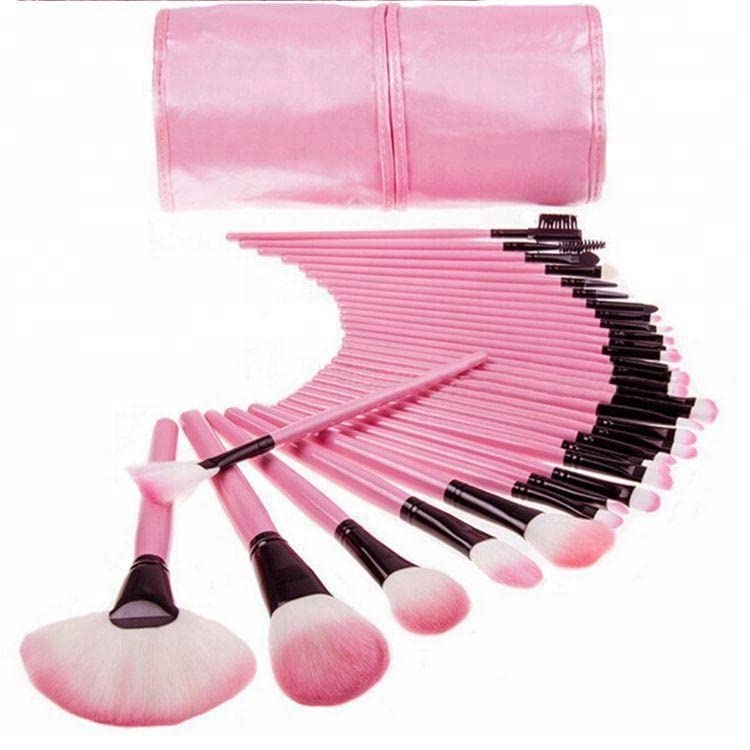 AVTY Professional 32-Piece Makeup Brush Set - Premium Synthetic Foundation, Blending, Powder, Blush, Eyeshadow & Eyeliner Brushes with PU Leather Case | Perfect for Makeup Artists, Beginners & Travel