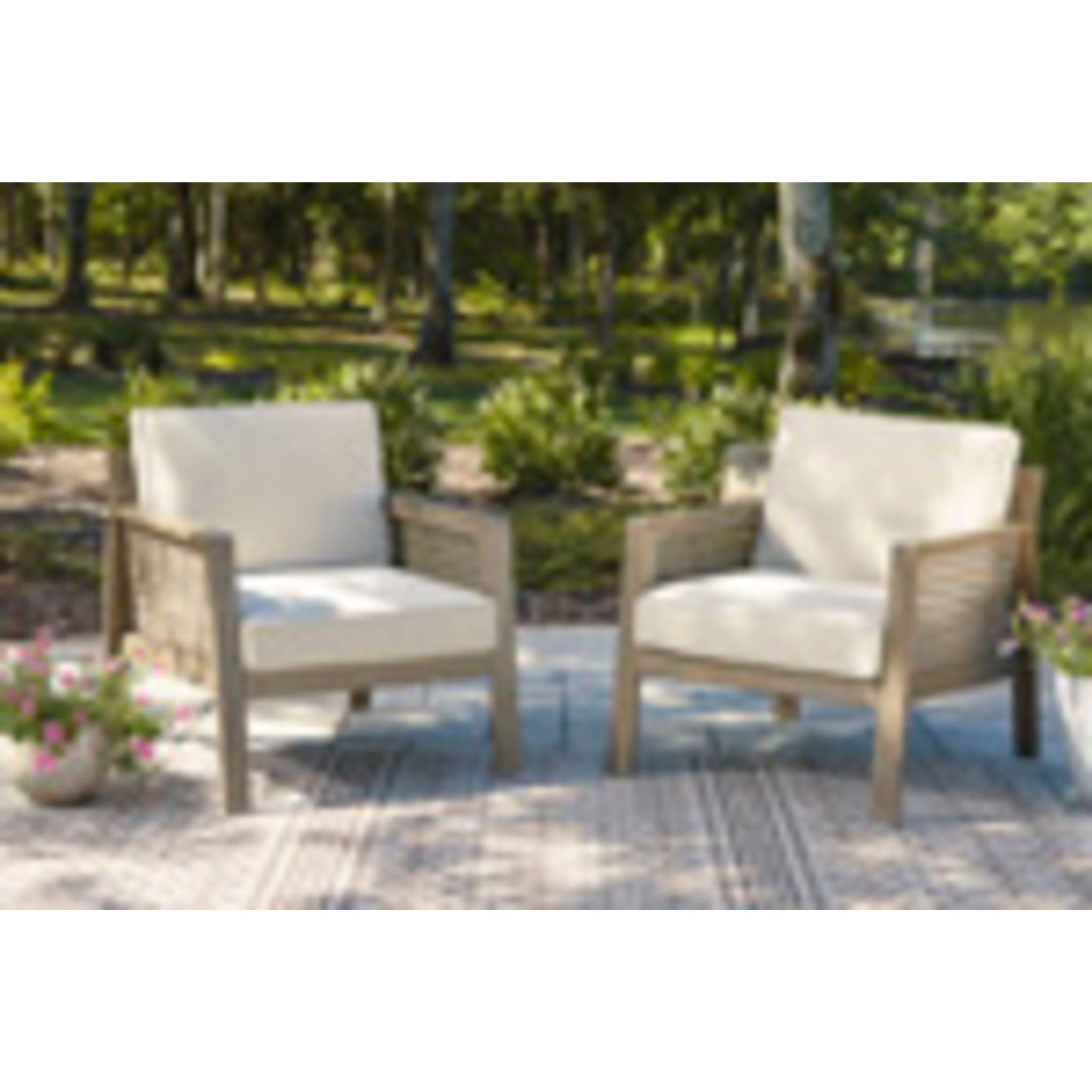 Premium Brown Barn Cove Outdoor Lounge Chairs with Cushions (Set of 2) - Patio, Poolside & Backyard Relaxation for Garden, Deck or Porch