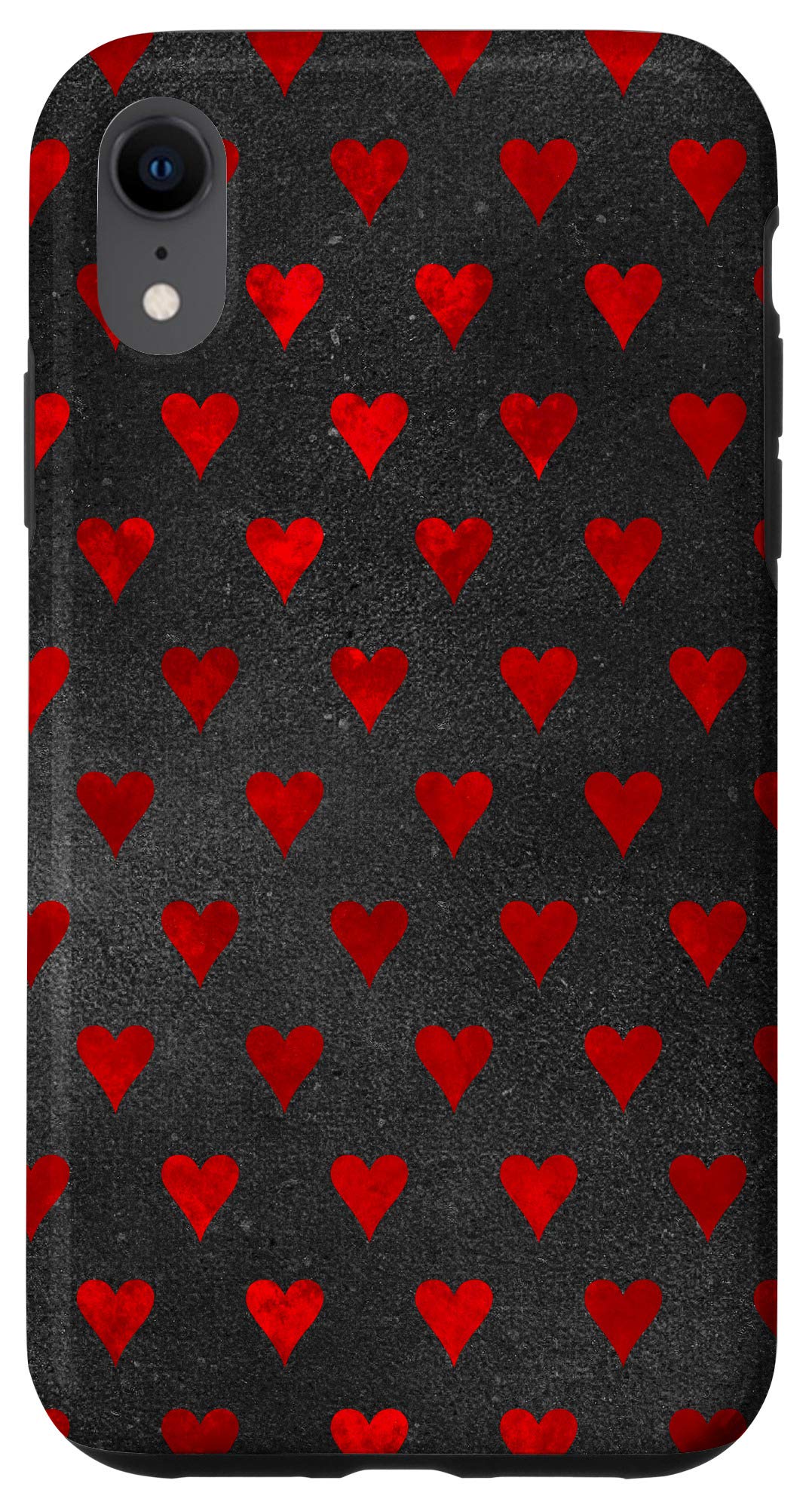 Gothic Dark Red Hearts iPhone XR Case - Occult Goth Phone Cover for Women & Men, Perfect for Halloween, Parties & Gothic Fashion