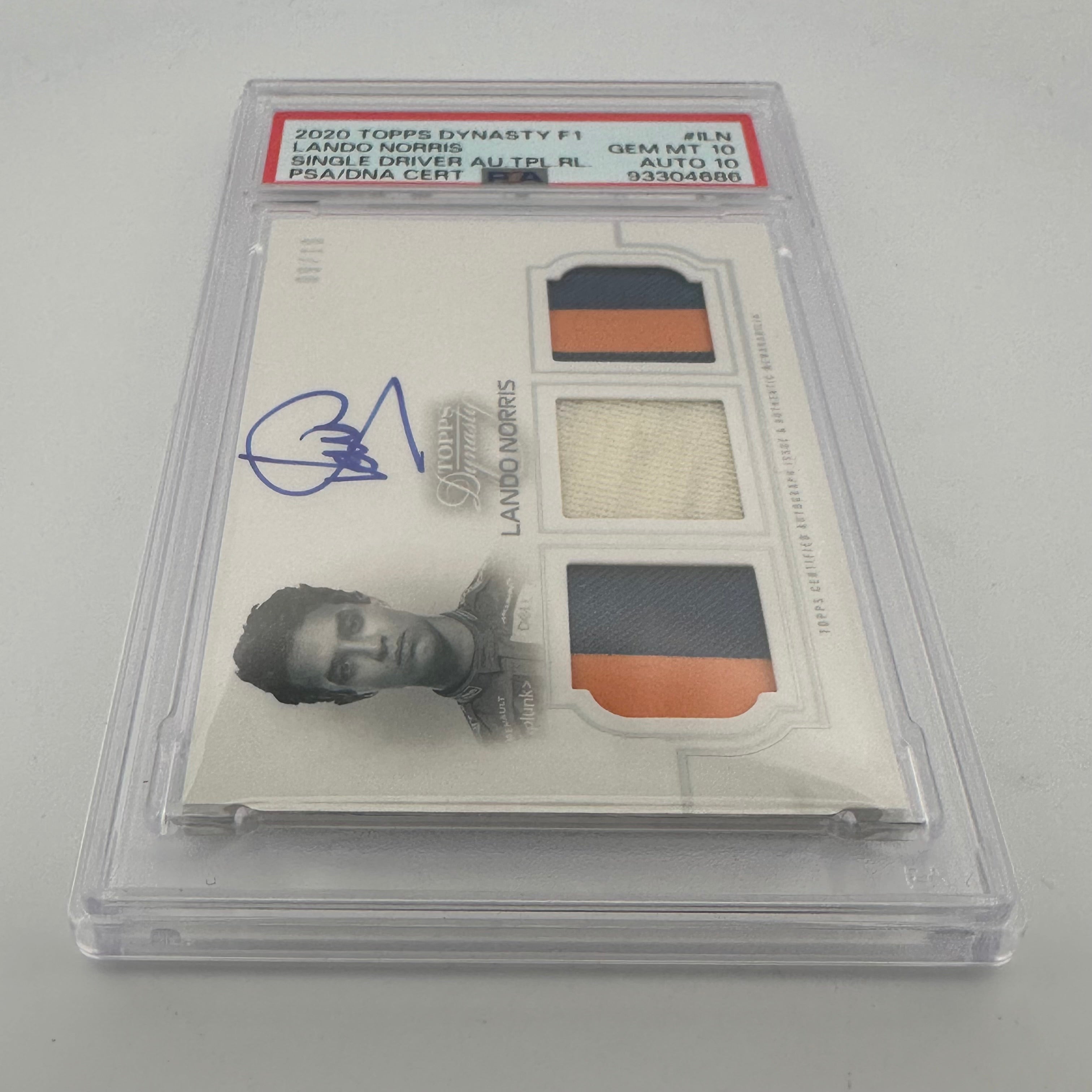 PSA 10/10 & 9/10 Lando Norris 2020 Dynasty #TRA ILN Patch Auto Rookie Card - Perfect for F1 Collectors, Racing Memorabilia Fans, and Sports Card Investors