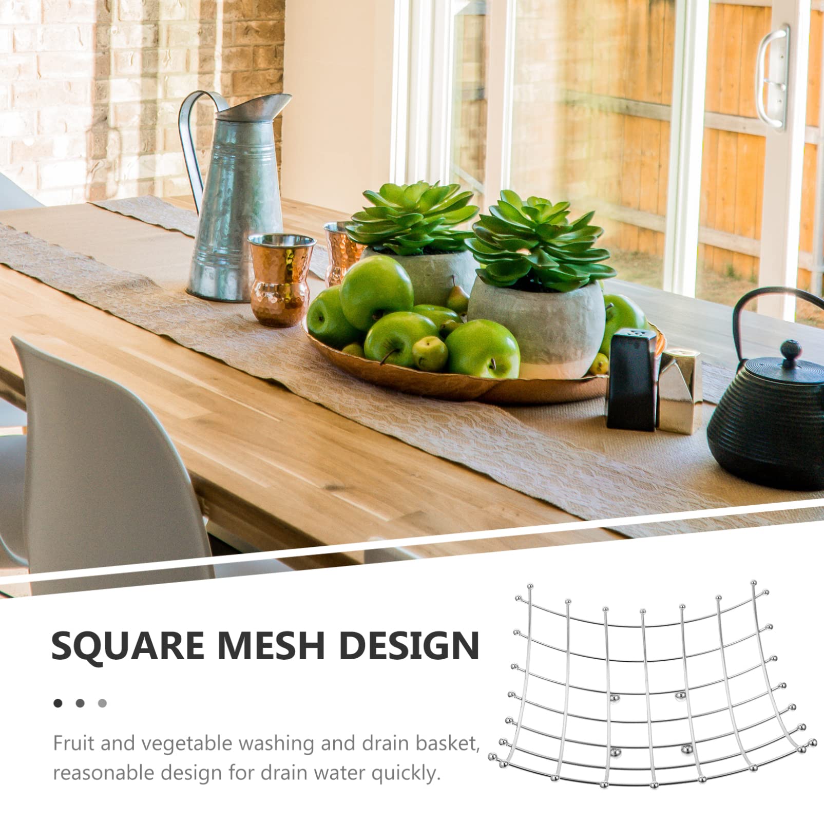Modern Wire Fruit Basket Bowl - Countertop Holder for Fruits, Veggies & Snacks - Kitchen & Dining Decor
