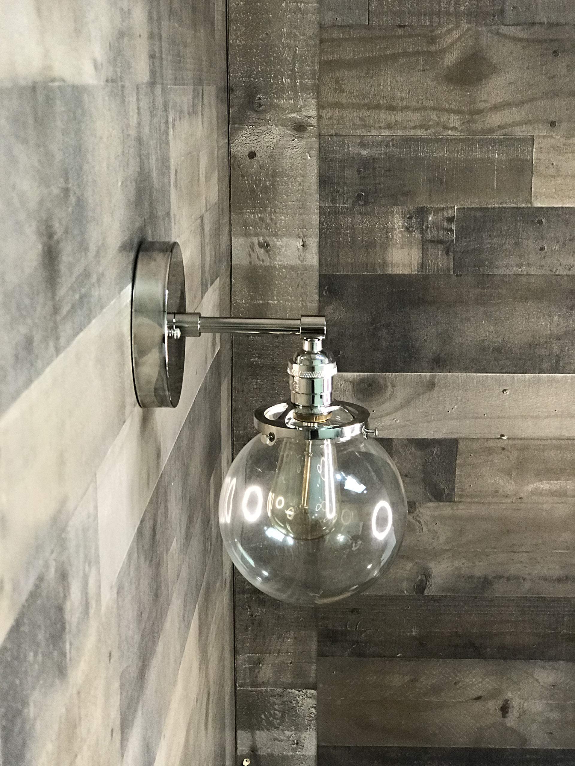 Ambedo 6-Inch Single Light Wall Sconce - Modern Industrial Vanity Globe Fixture for Bedroom, Living Room & Bathroom Lighting Decor