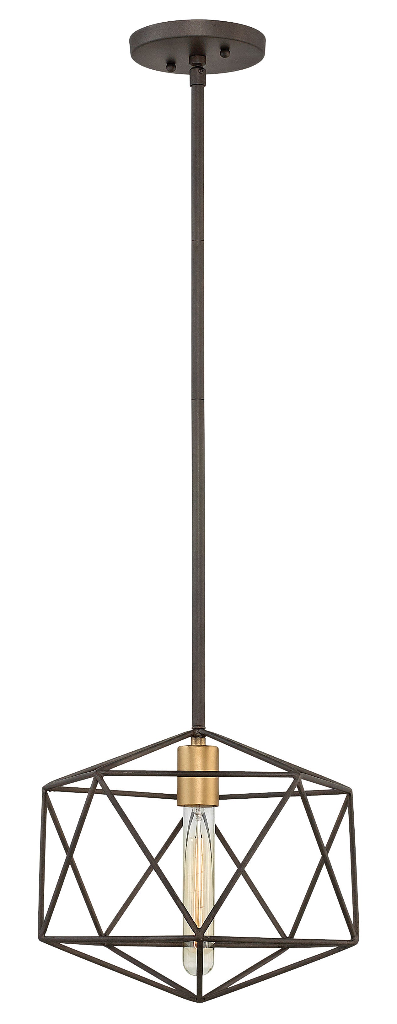 12W Astrid 1 Light Pendant Light Fixture in Metallic Matte Bronze - Perfect for Kitchen Island, Dining Room, or Entryway Lighting