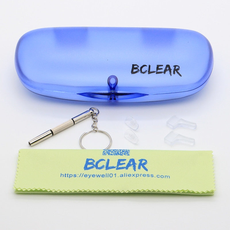 Bclear Men's Full Rim Square Titanium Frame Eyeglasses BSF1981 - Lightweight Durable Glasses for Work, Reading & Daily Wear