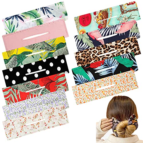 12-Pack SUBANG Fashion Hair Bands - Soft Bun Maker & Headband Set for Women & Girls - Summer Hair Accessories in 12 Colors (Perfect for Workouts, Parties & Everyday Styling)