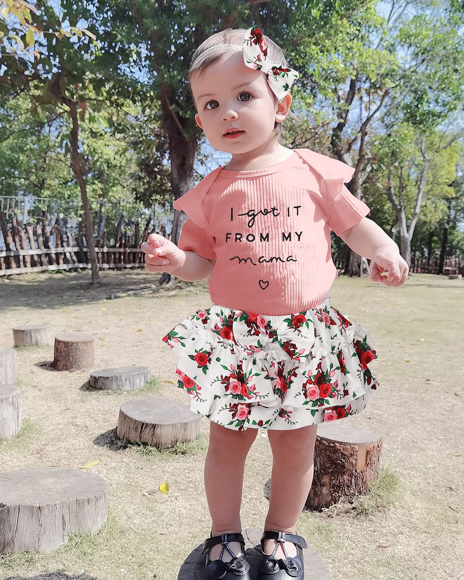 Mioglrie Newborn Baby Girl Clothes - Floral Romper & Shorts Set | Cute Summer Outfits for Infant Girls | Perfect for Playdates, Beach Trips & Family Photos