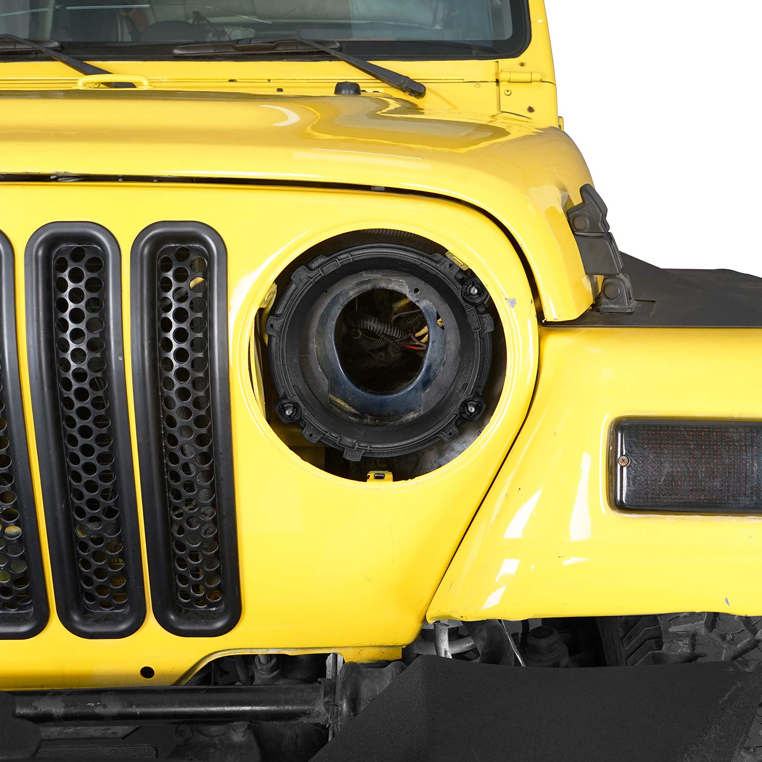 u-Box 7-Inch Headlight Mount Ring Bracket Overlay Retainer - Replacement Compatible with Jeep Wrangler TJ 1997-2006 Models - Perfect for Off-Roading & Night Driving Upgrades