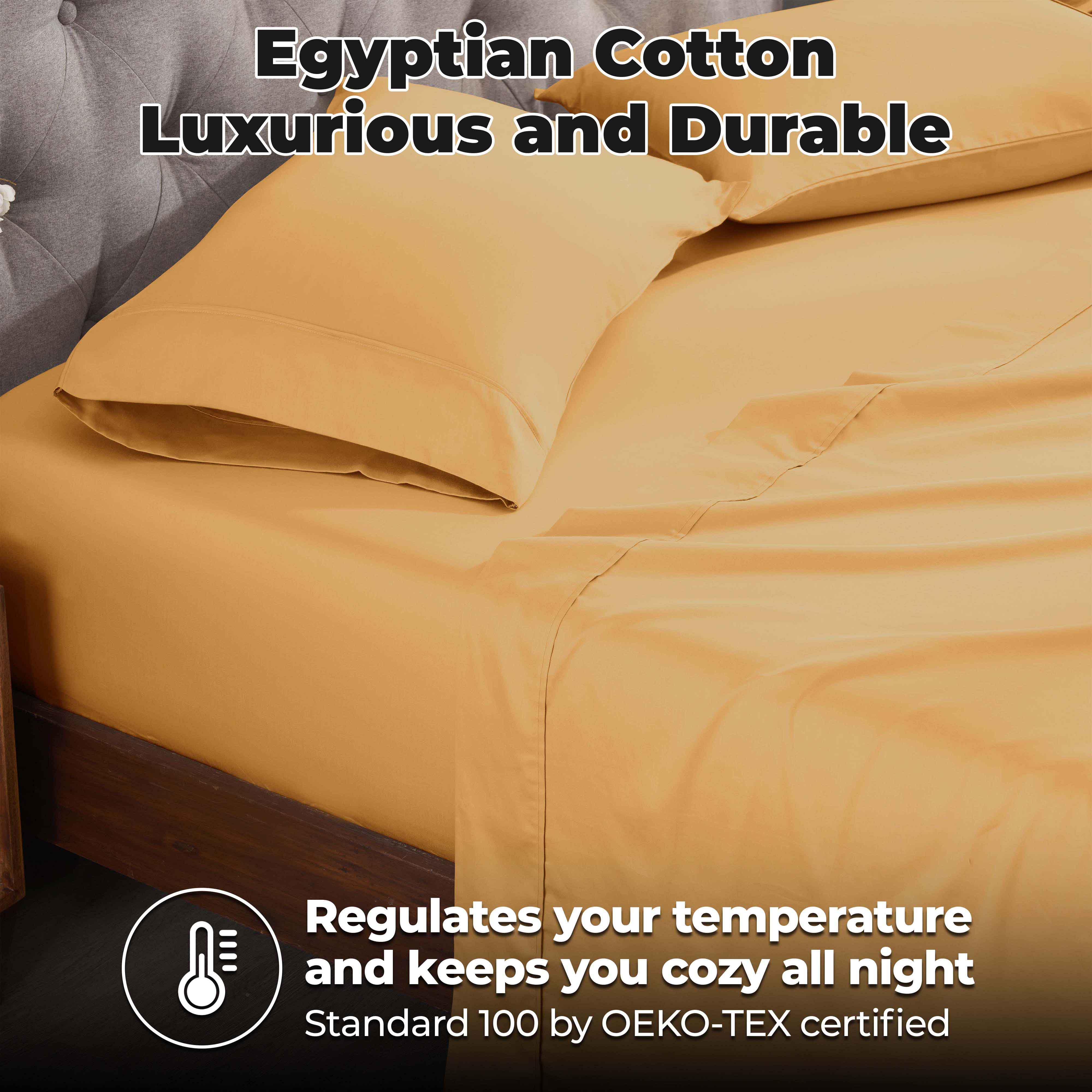 Premium 300 Thread Count Egyptian Cotton Bed Sheet Set - Soft, Breathable & Durable for Ultimate Comfort - Perfect for Luxury Bedrooms & Hotels
