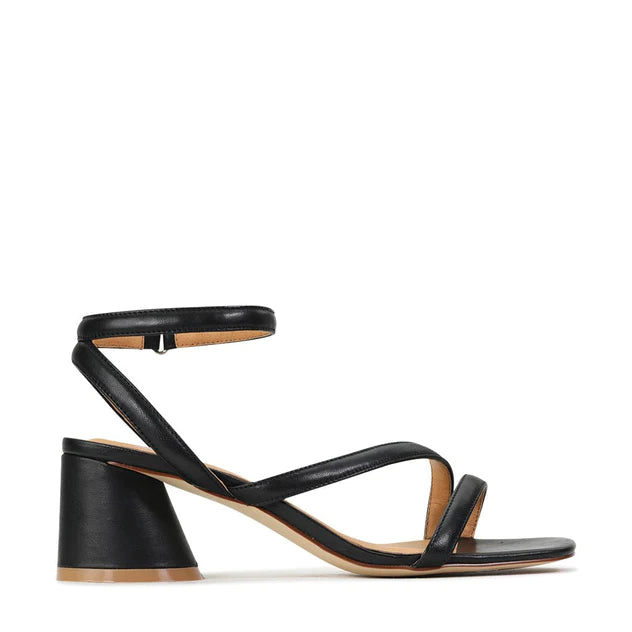 EOS Petricia Women's Black Leather Sandals - Comfortable Summer Shoes for Walking, Beach & Casual Outfits