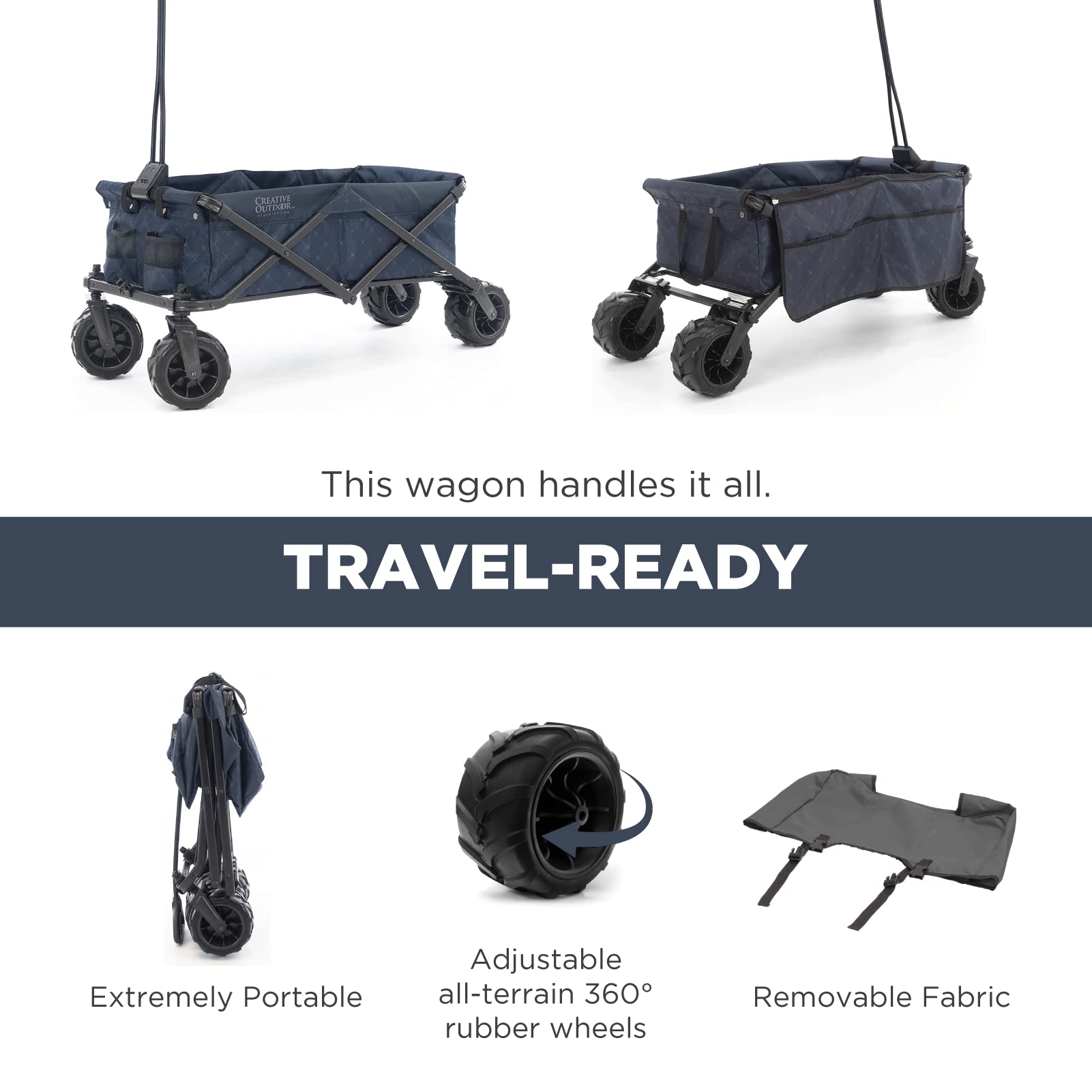 Best Collapsible Outdoor Wagon for Kids - Lightweight Push Pull Stroller with All-Terrain Wheels | Foldable Cargo Cart for Beach, Park, Garden, Camping & Sports | Perfect for Family Outings, Picnics and Outdoor Adventures