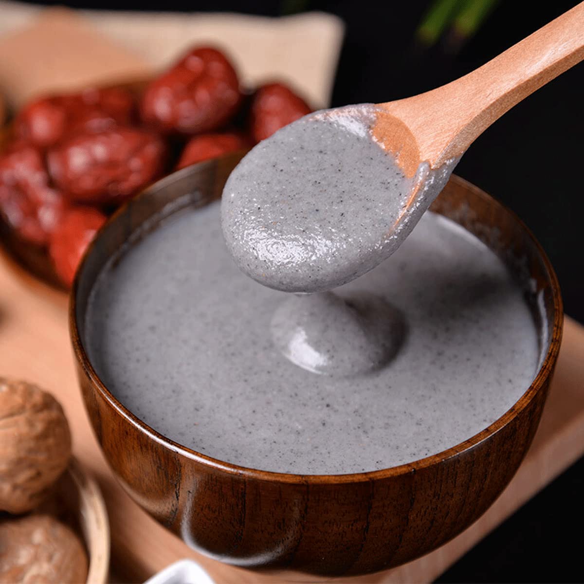 Organic Black Sesame Seed Paste 12.69 oz - Ground Sesame Seeds for Instant Drink, Cereal, Smoothies & Baking - Premium Quality, Gluten-Free, Vegan-Friendly - Perfect for Asian Desserts, Healthy Snacks & Breakfast Bowls