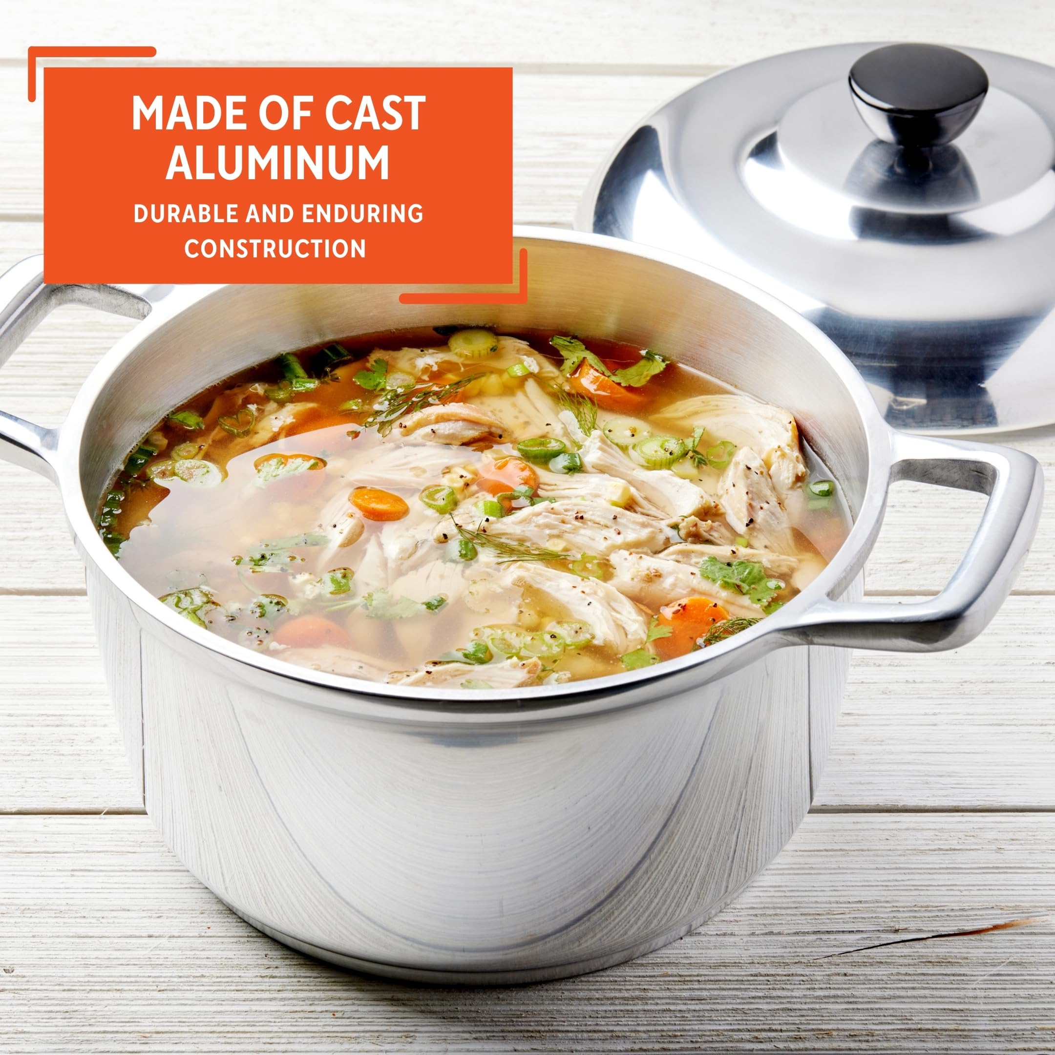IMUSA 3.5 Quart Heavy Duty Cajun Cast Aluminum Dutch Oven - Perfect for Camping, Outdoor Cooking & Cajun-Style Meals