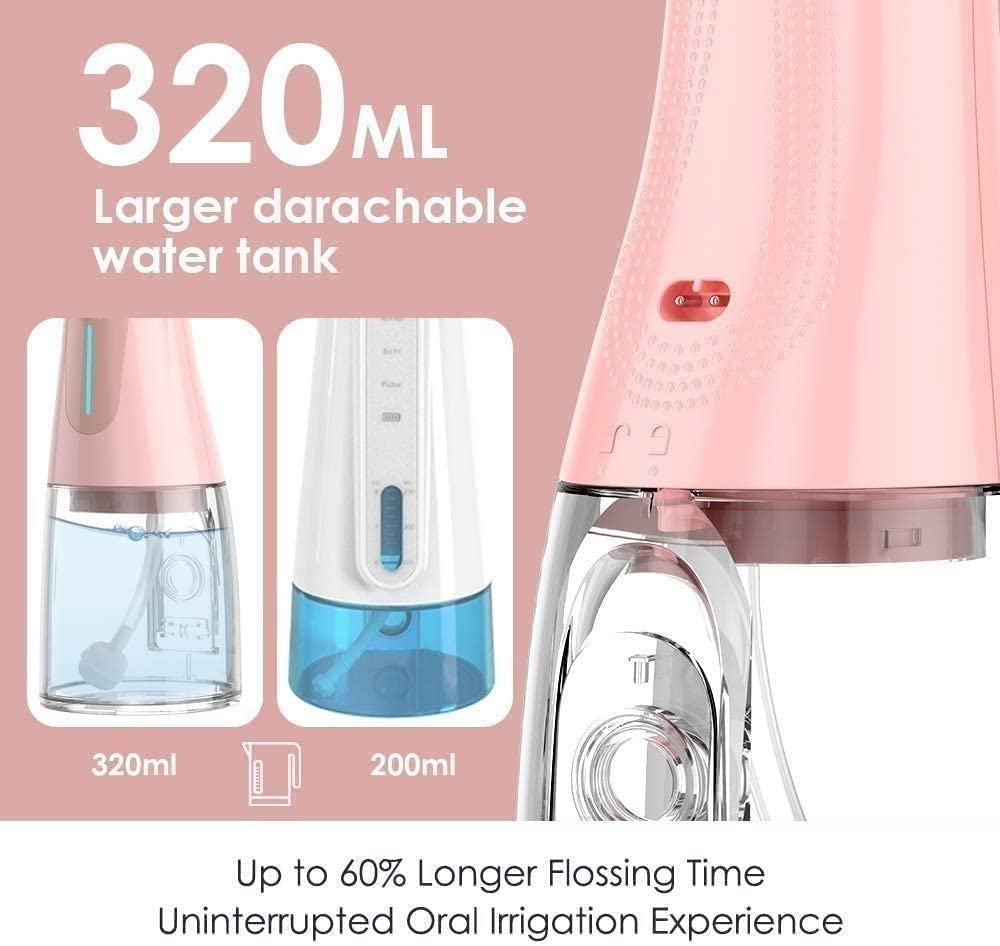 **JYYBN Cordless Water Dental Flosser – Portable Teeth Cleaner with 6 Modes, USB Charging & 360° Rotating Nozzle | Waterproof & Travel-Friendly for Home, Office & Travel Use**