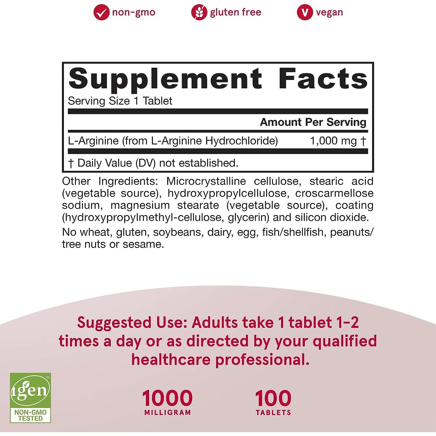 Jarrow Formulas Arginine 1000 mg Supplement - Supports Heart Health, Blood Circulation & Athletic Performance - Nitric Oxide Booster for Workout, Exercise & Cardiovascular Support (120 Capsules)