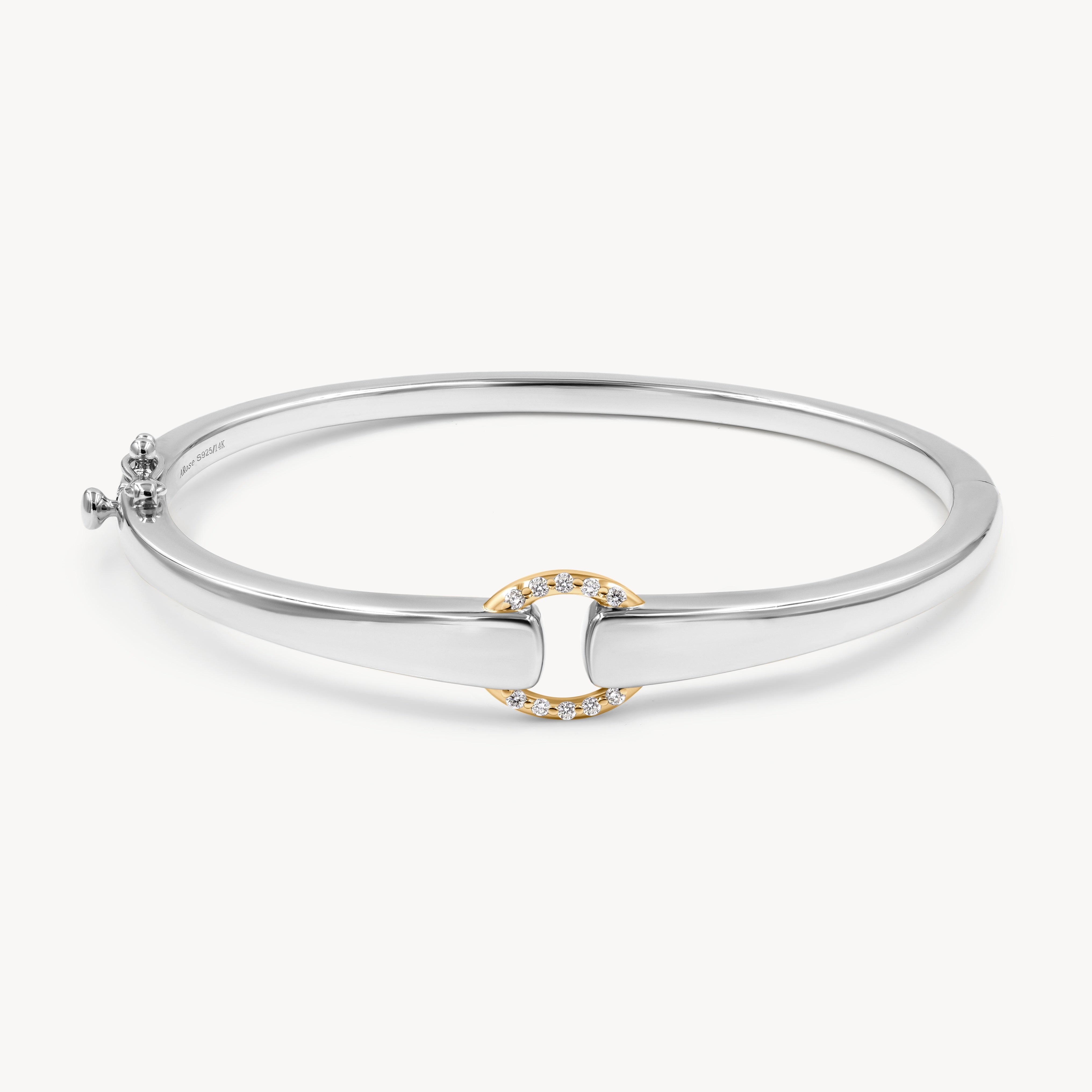 Elegant Mixed Metal Diamond Buckle Bracelet for Women - Fashion Jewelry Gift for Birthday, Anniversary & Special Occasions