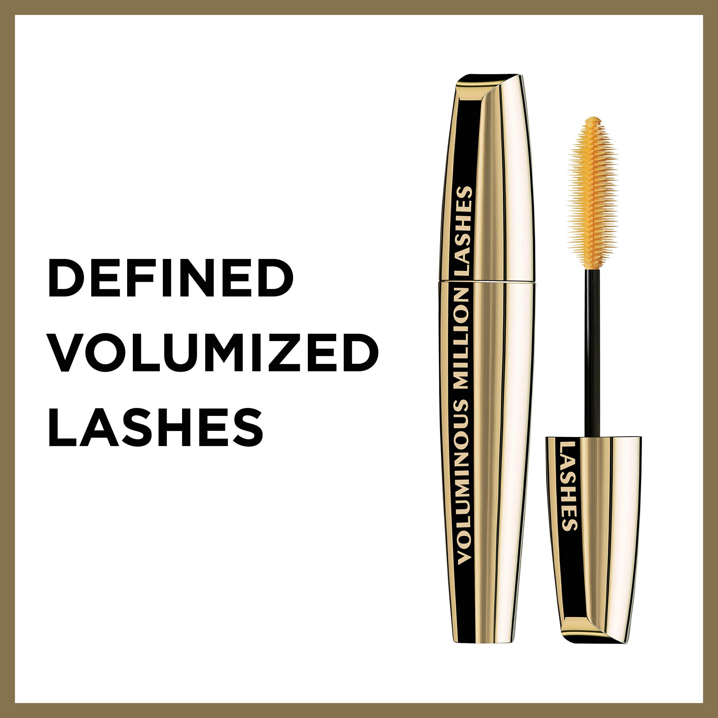 L'Oreal Paris Voluminous Million Lashes Mascara - Collagen Infused Volumizing & Lengthening Mascara - Waterproof Black Mascara with Amplifying Brush - 0.32 Fl Oz (1 Count) - Perfect for Everyday Wear, Special Occasions & Dramatic Eye Looks