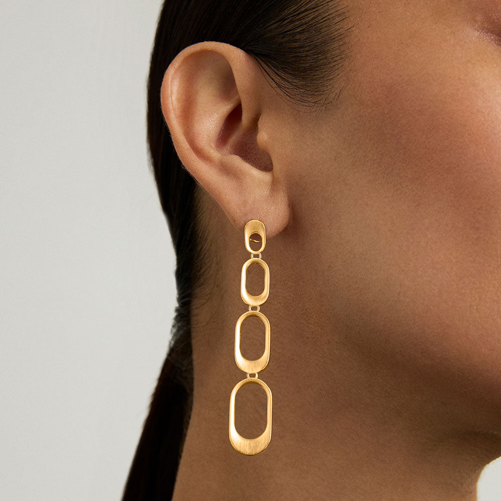 Bleecker Statement Drop Earrings in Gold - Elegant Dangle Earrings for Women, Perfect for Parties, Weddings & Special Occasions