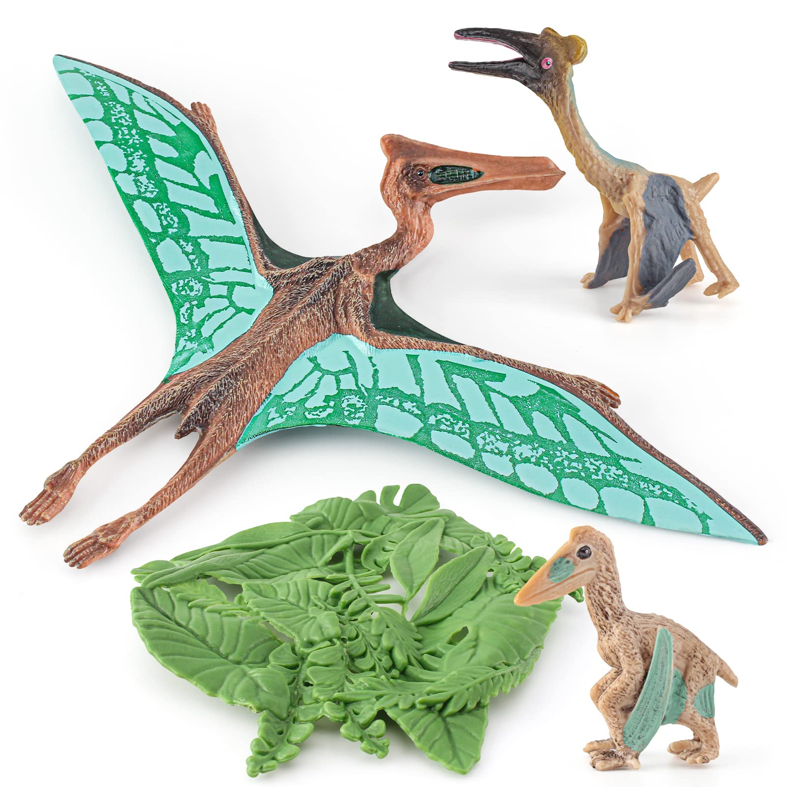 GUFOPONAS Life Cycle of Pterodactyl Dinosaur Toy Set - 4PCS Realistic Pteranodon Figures for Kids, Diorama Projects & Educational Learning | Perfect Birthday Gift for Dinosaur Lovers (Great for Classroom, Science Fair & Pretend Play)