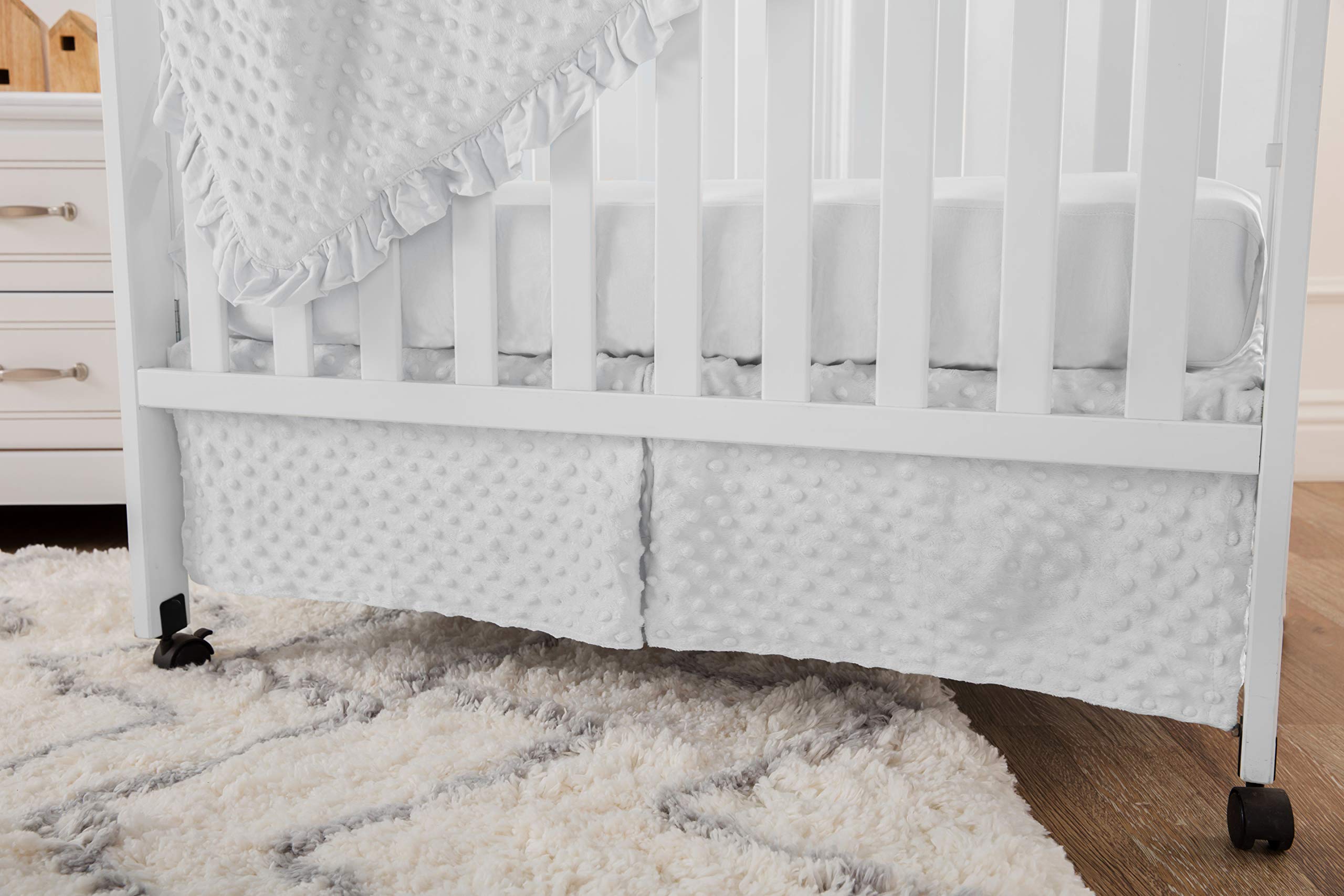 Heavenly Soft Minky Dot 3-Piece Mini Crib Bedding Set - Breathable & Hypoallergenic Nursery Bedding for Boys & Girls | Perfect for Daycare, Travel & Co-Sleeping