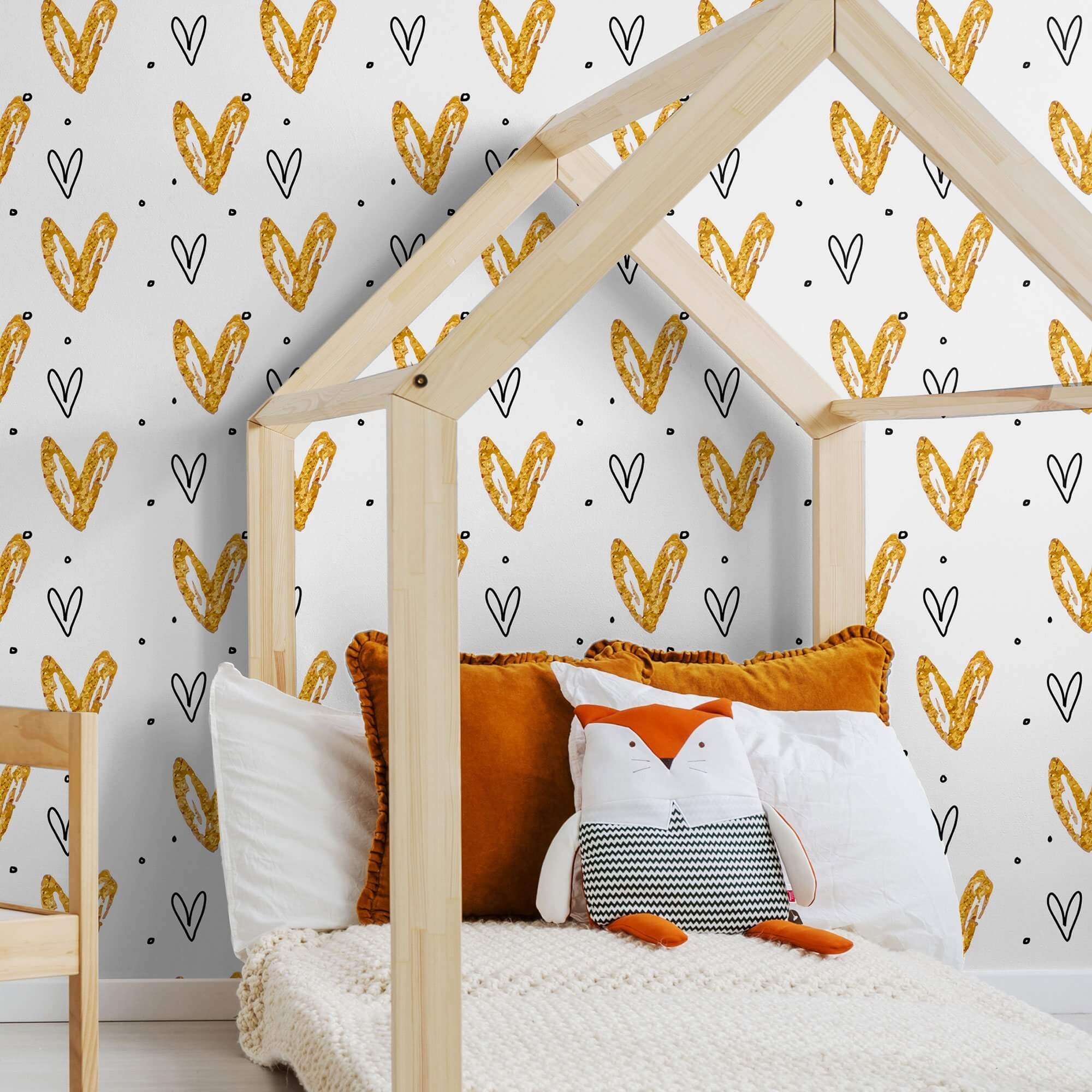 White and Yellow Teens Peel and Stick Removable Wallpaper 5135 - Self-Adhesive Decorative Wall Covering for Bedroom, Dorm, Nursery & Home Decor