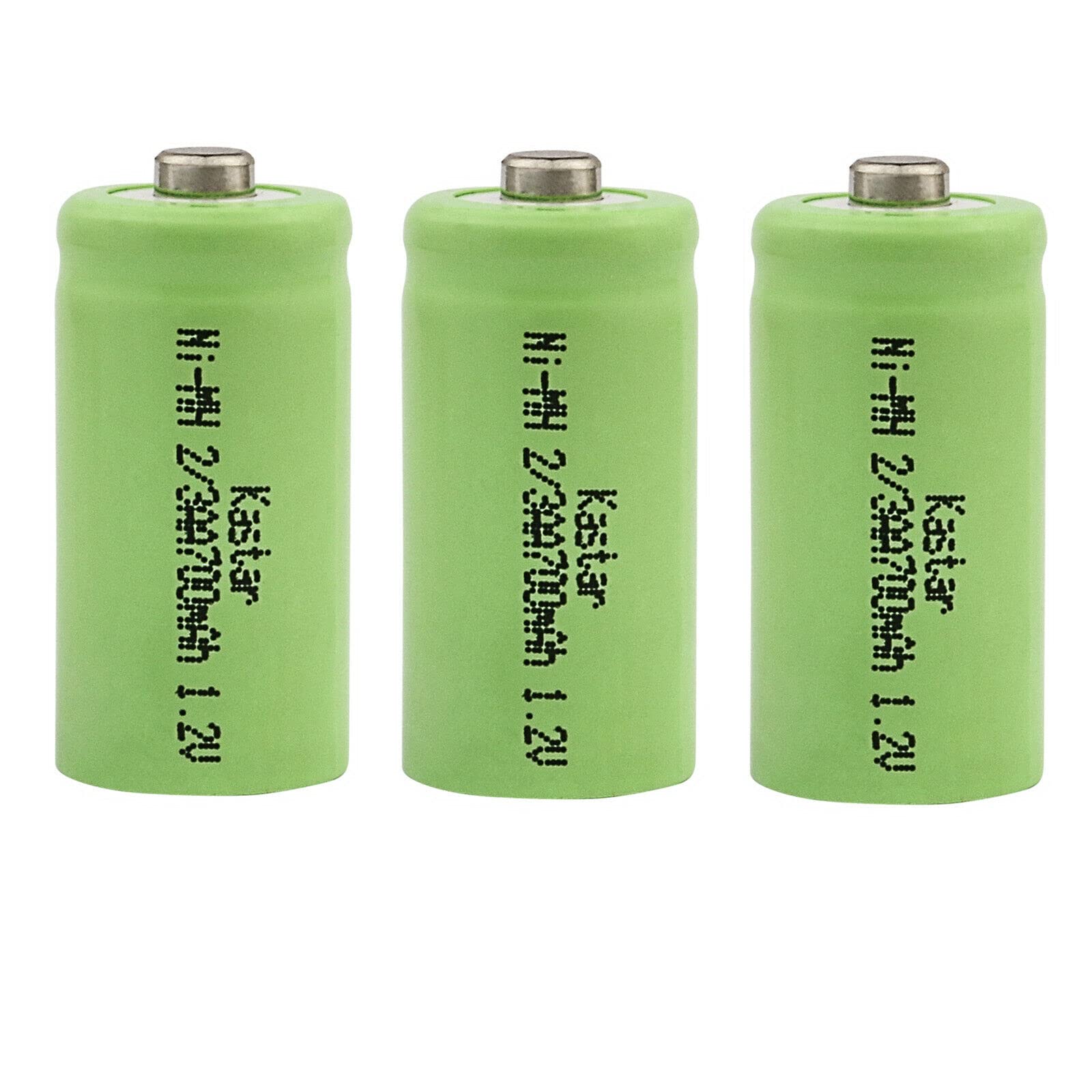 Kastar 3-Pack 2/3 AA Ni-MH 1.2V 700mAh Rechargeable Batteries for Solar Lights - Perfect for Solar Garden Decor, Pathway Lighting, Holiday Solar Decorations & Outdoor Yard Lights