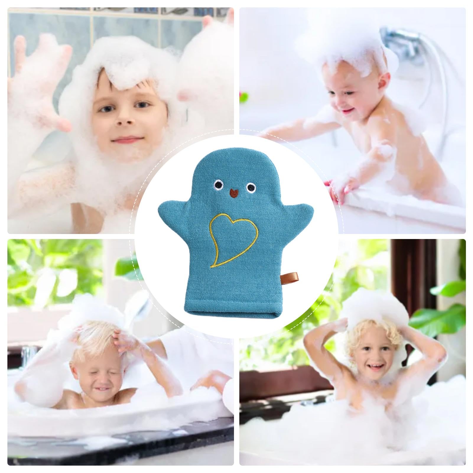 Soft Double-Sided Animal Wash Mitts for Kids - Cute Bath Washcloth Gloves for Babies, Toddlers, Boys & Girls | Gentle Skin Cleaning for Sensitive Skin | Perfect for Bath Time, Travel & Baby Shower Gifts