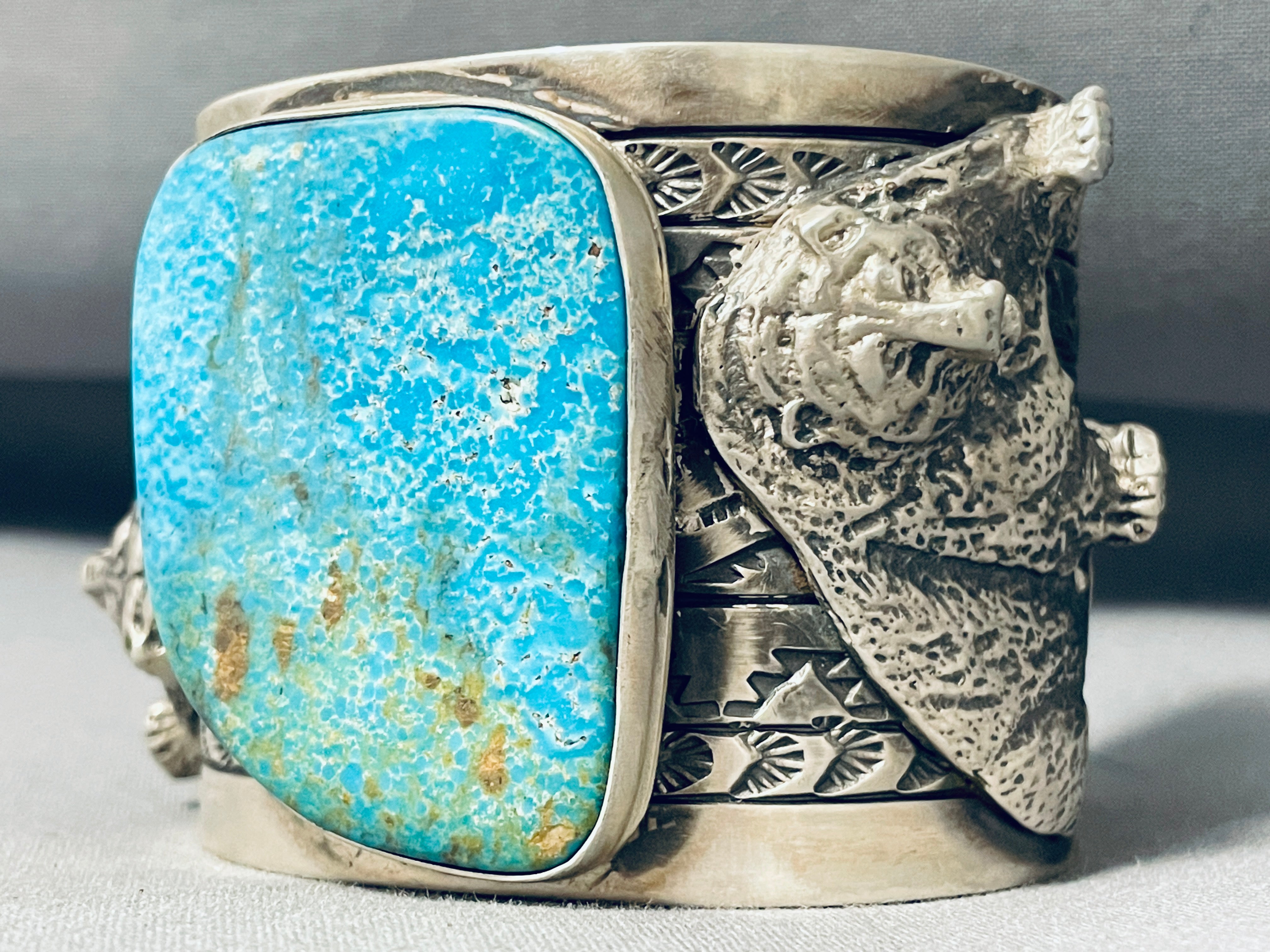 181 Grams Navajo Sterling Silver Turquoise Cuff Bracelet - Handmade Native American Jewelry for Women, Boho Chic Accessory, Perfect for Festivals & Special Occasions