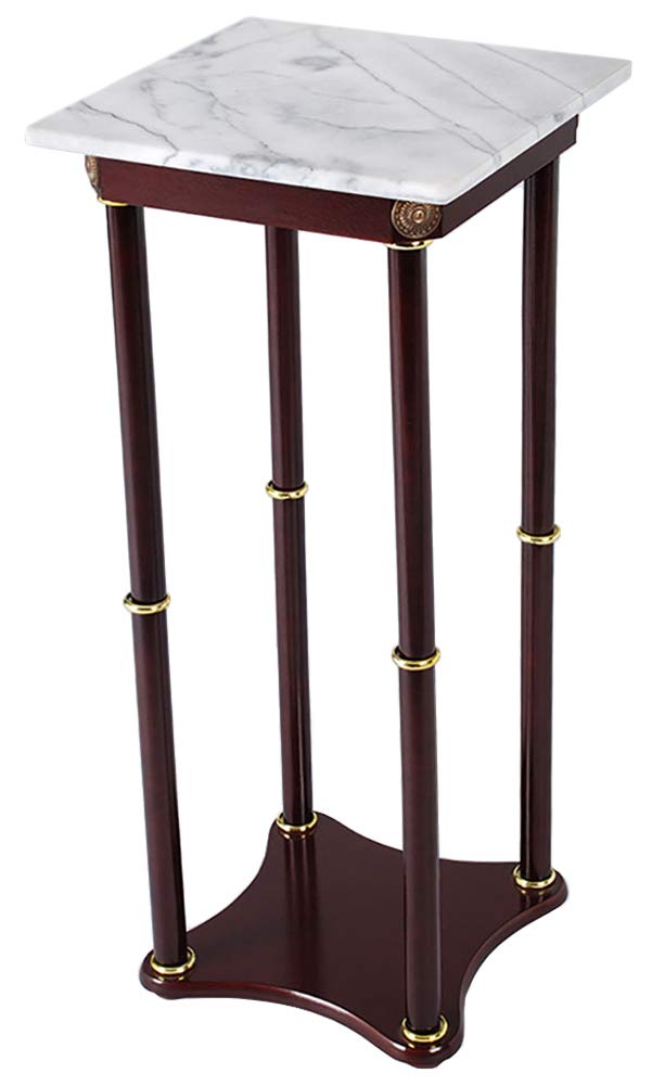 Modern Square End Table with White Marble Top - Elegant Accent Table for Living Room, Bedroom & Office (Includes Free Coaster) - Perfect for Coffee, Books & Home Decor