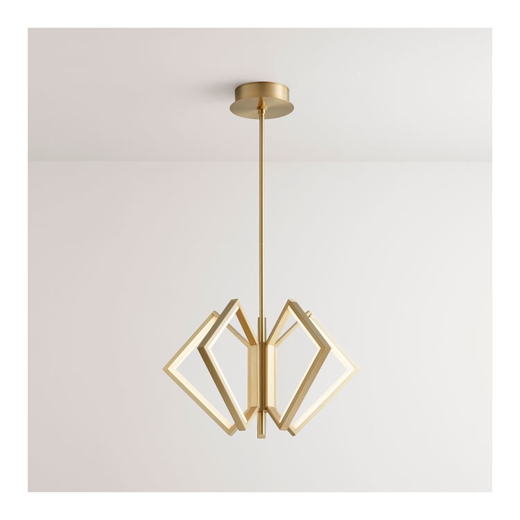 Acadia Five Light 30 LED Chandelier in Aged Brass - Modern Crystal Ceiling Light Fixture for Dining Room, Living Room & Bedroom