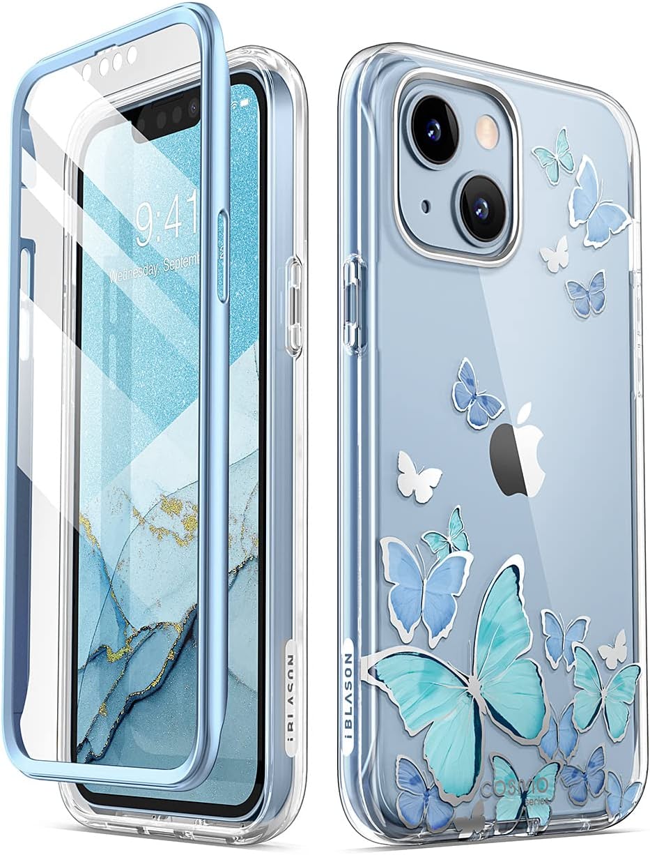 Premium Marble Protective Case for iPhone 14 & iPhone 13 (6.1 Inch) - Slim Fit, Shockproof Cover with Raised Edges for Screen & Camera Protection | Perfect for Everyday Use, Travel & Outdoor Activities