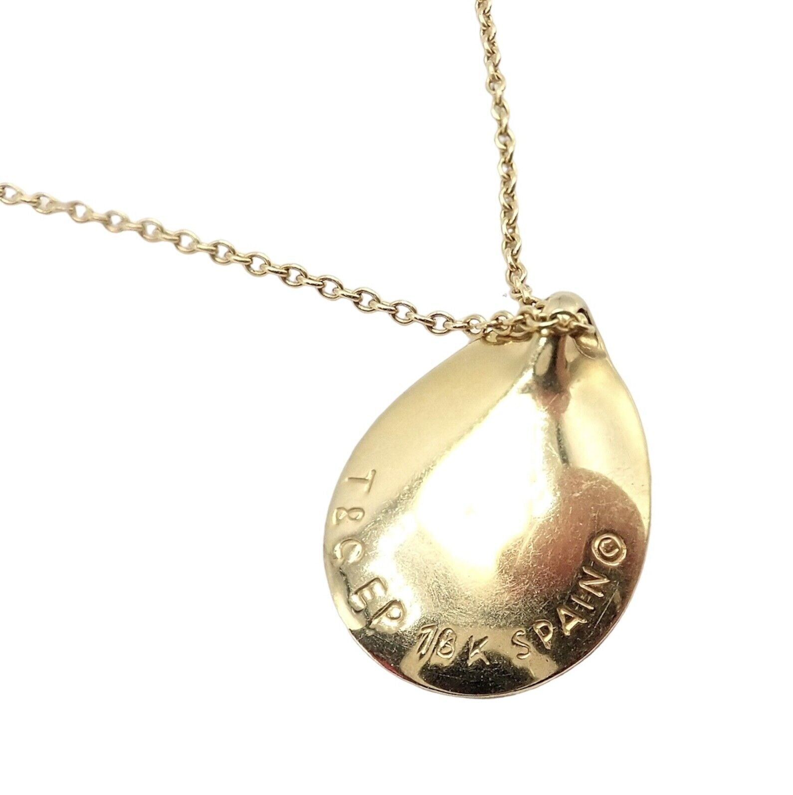 Tiffany & Co Peretti 18k Yellow Gold Madonna Pendant Necklace with Sweet Mini Chain - Elegant Jewelry Gift for Women, Perfect for Weddings, Anniversaries & Special Occasions