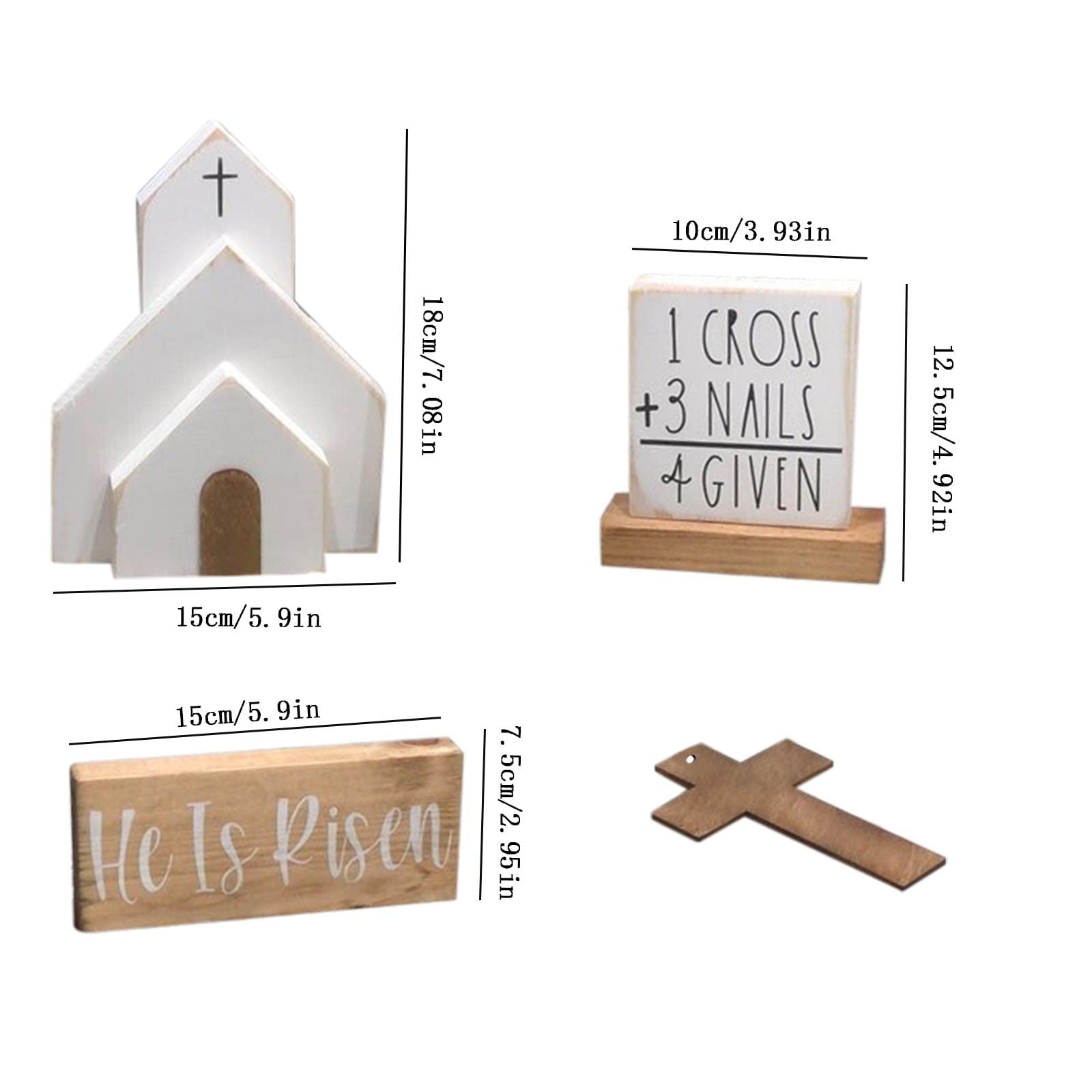 3D Mini Wooden Bunny Signs Easter Tiered Tray Decor - Rustic Wooden Easter Decorations for Home, Office & Party - Perfect for Spring Centerpieces, Holiday Tablescapes & Farmhouse Style Decor
