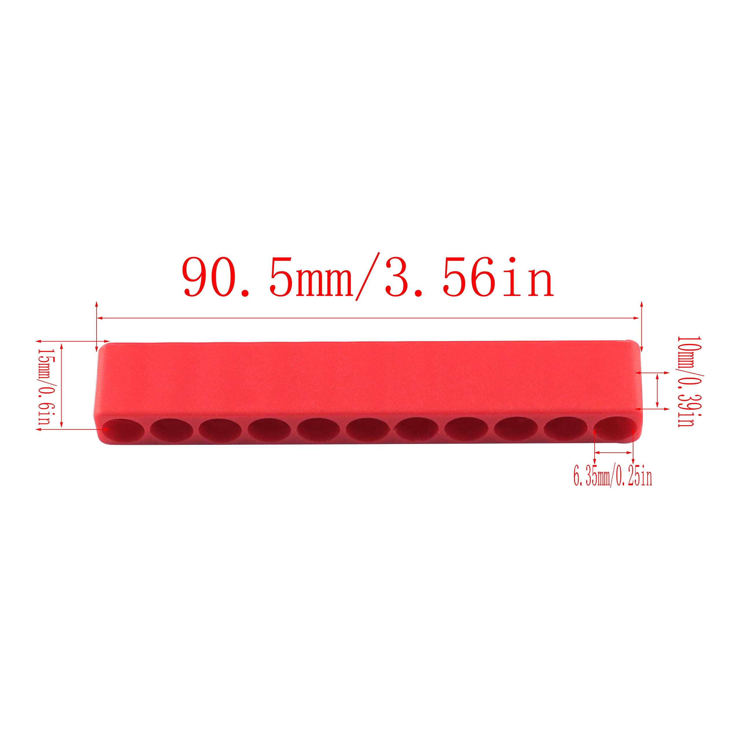 5PCS 11-Hole Hex Shank Screwdriver Bit Holder Storage Case - Durable Plastic Screwdriver Head Organizer (Red) - Perfect for DIY Projects, Home Repairs & Tool Organization