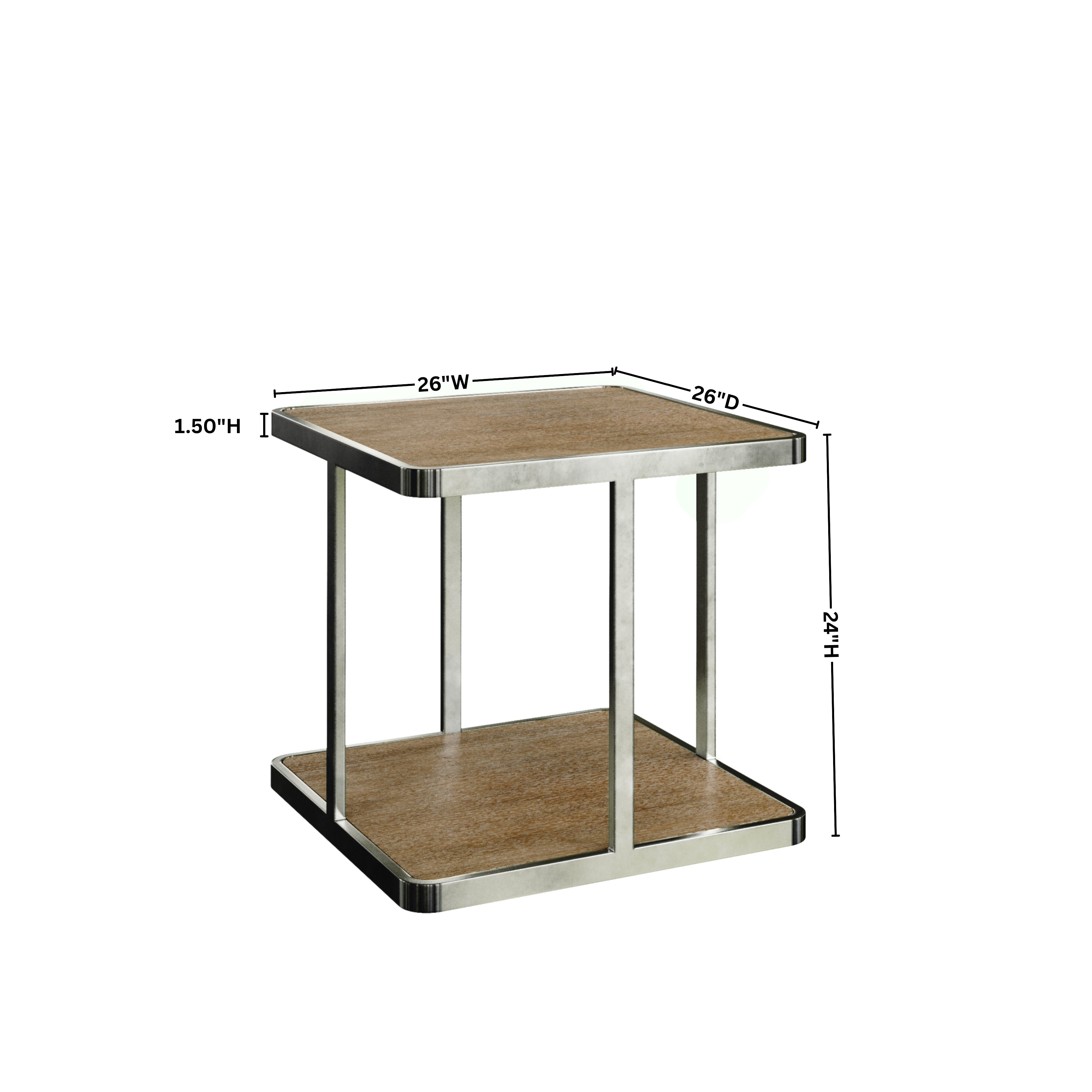 Roundhill Furniture Allan Contemporary Square End Table - Modern Nightstand in Brown for Living Room & Bedroom Decor