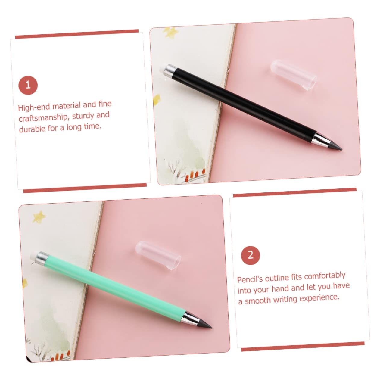 DIYEAH 24 Pcs Eternal Inkless Pencils - No Sharpening Engraved Writing Pencils for Kids, Students & Artists - Perfect for School, Office, Sketching & Creative Drawing Supplies