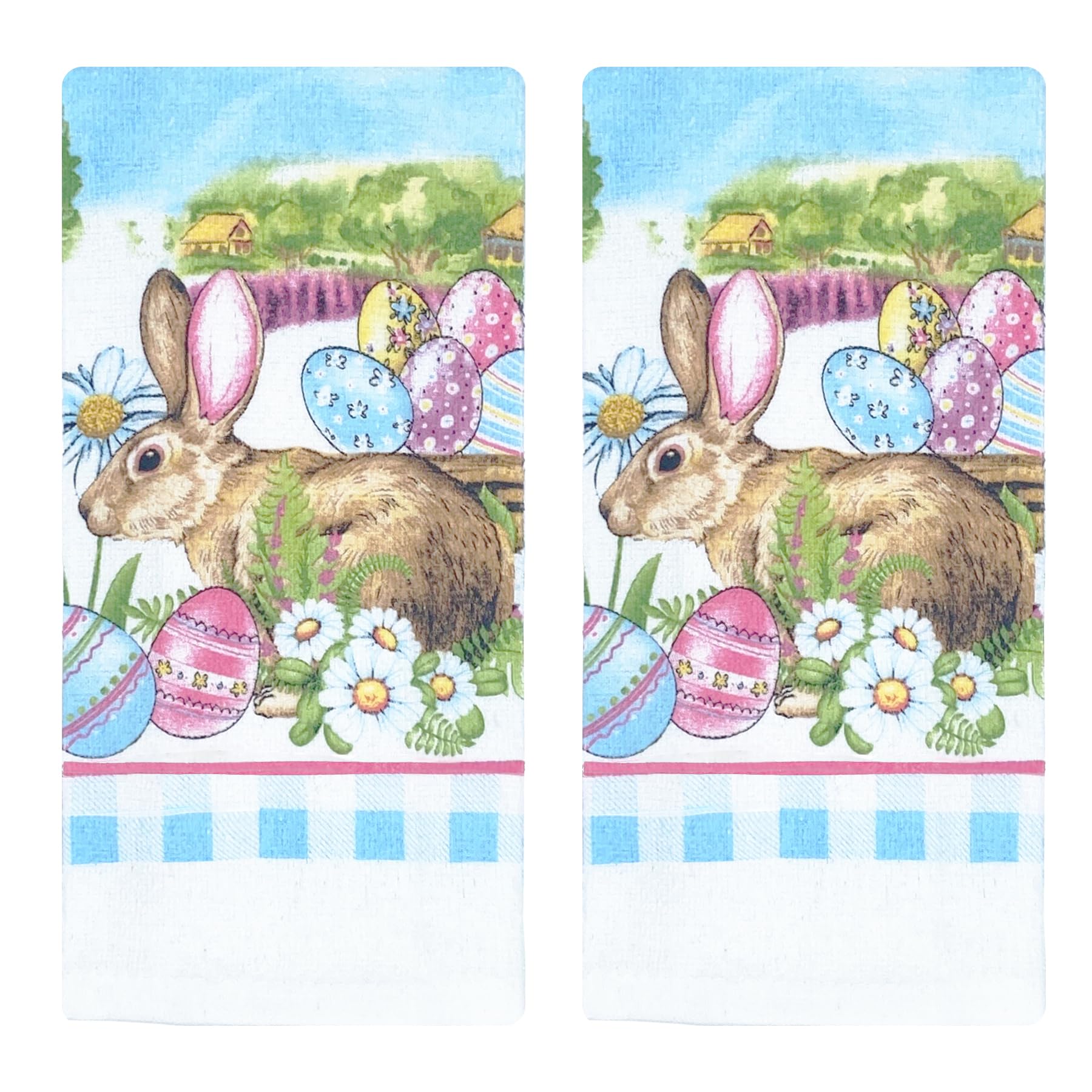 Lobyn 12-Piece Kitchen Value Set - Heat Resistant Oven Mitts, Pot Holders, Dish Towels & Tea Towels for Cooking, Baking & Cleaning - Easter Themed Kitchen Accessories for Home & Restaurant Use