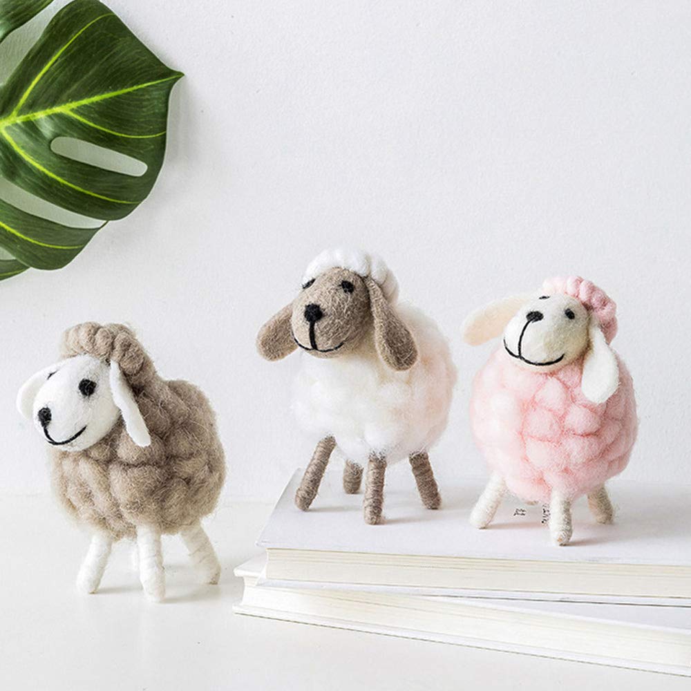 Adorable Felt Sheep Plush Hanging Decor - Cute Lamb Figurine for Christmas, Easter & Holiday Party Decorations (6 x 6 x 11cm) - Perfect for Nursery, Baby Shower & Seasonal Home Décor