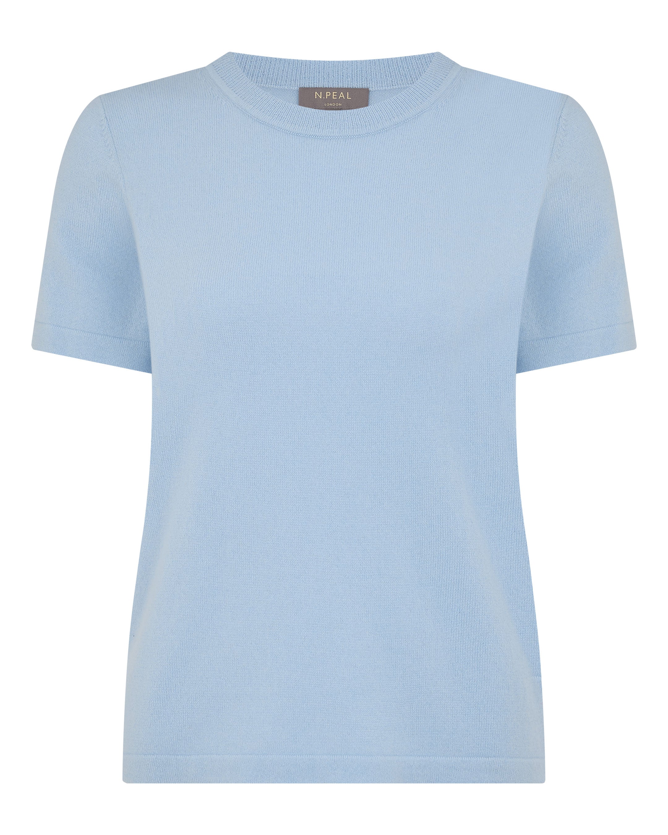 Premium Women's Lottie Cashmere T-Shirt in Sea Mist Blue | Soft Luxury Knitwear for Casual Wear & Layering | Perfect for Office, Travel & Everyday Comfort