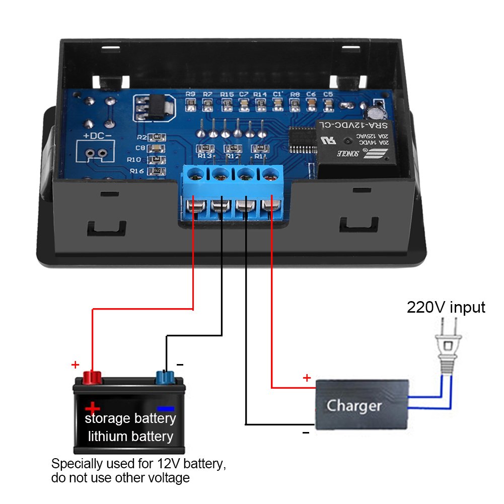 Hilitand 12V Lithium Battery Charging Controller Board Module - Automatic Low Voltage Protection for RV, Solar, Marine & Off-Grid Power Systems