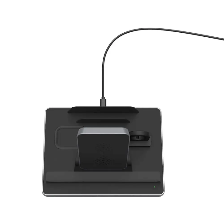 Adam Elements OMNIA Q5 5-in-1 Wireless Charging Station for iPhone, Samsung, AirPods, Apple Watch & Qi Devices - Fast Charging Pad with Nightstand Mode - Perfect for Home, Office & Travel (Black)